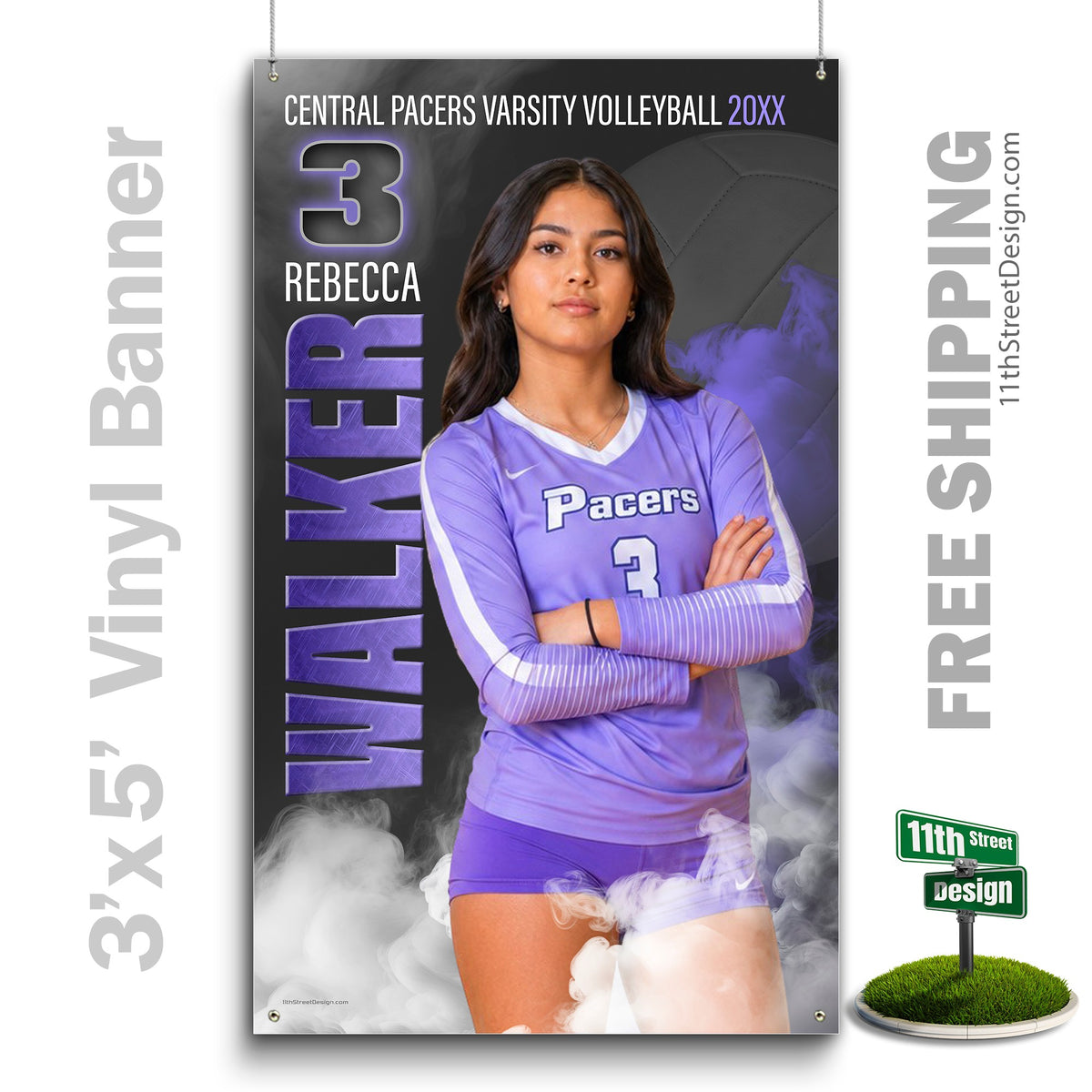 Custom Vinyl Banners, Senior Night Gifts, Custom Poster, Senior Poster, Senior Banner, Custom Sports Poster, Custom Sports Banner, Volleyball Poster, Volleyball Banner, Volleyball Print, Volleyball Senior, Volleyball Digital, Vinyl Volleyball