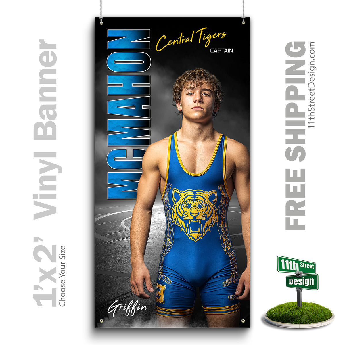 Custom Vinyl Banners, Senior Night Gifts, Custom Poster, Senior Poster, Senior Banner, Custom Sports Poster, Custom Sports Banner, Wrestling Poster, Wrestling Banner, Wrestling Print, Wrestling Senior, Wrestling Digital, Vinyl Wrestling
