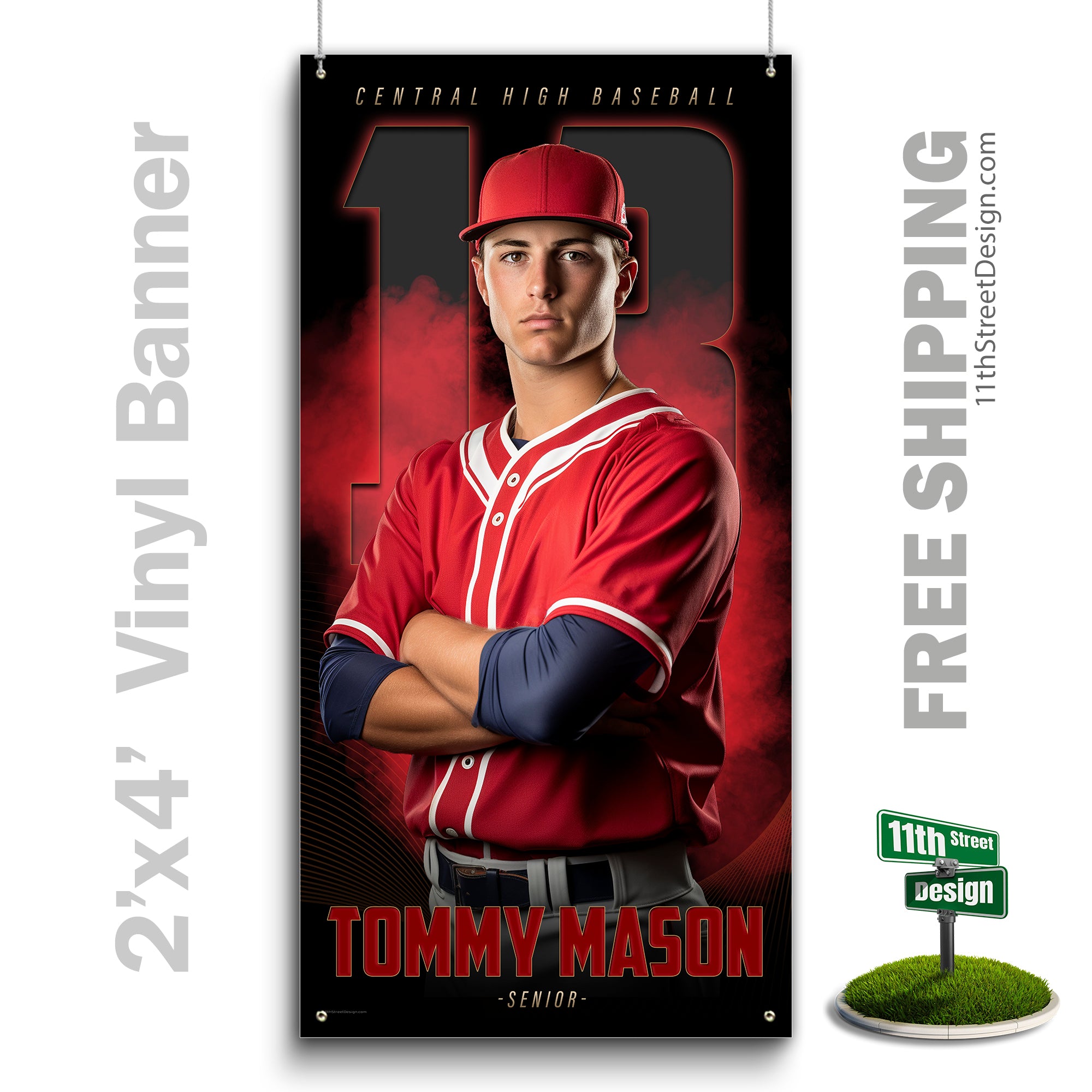 Baseball Banner Examples 11th Street Design | Custom Sports Banner | The GOAT Baseball