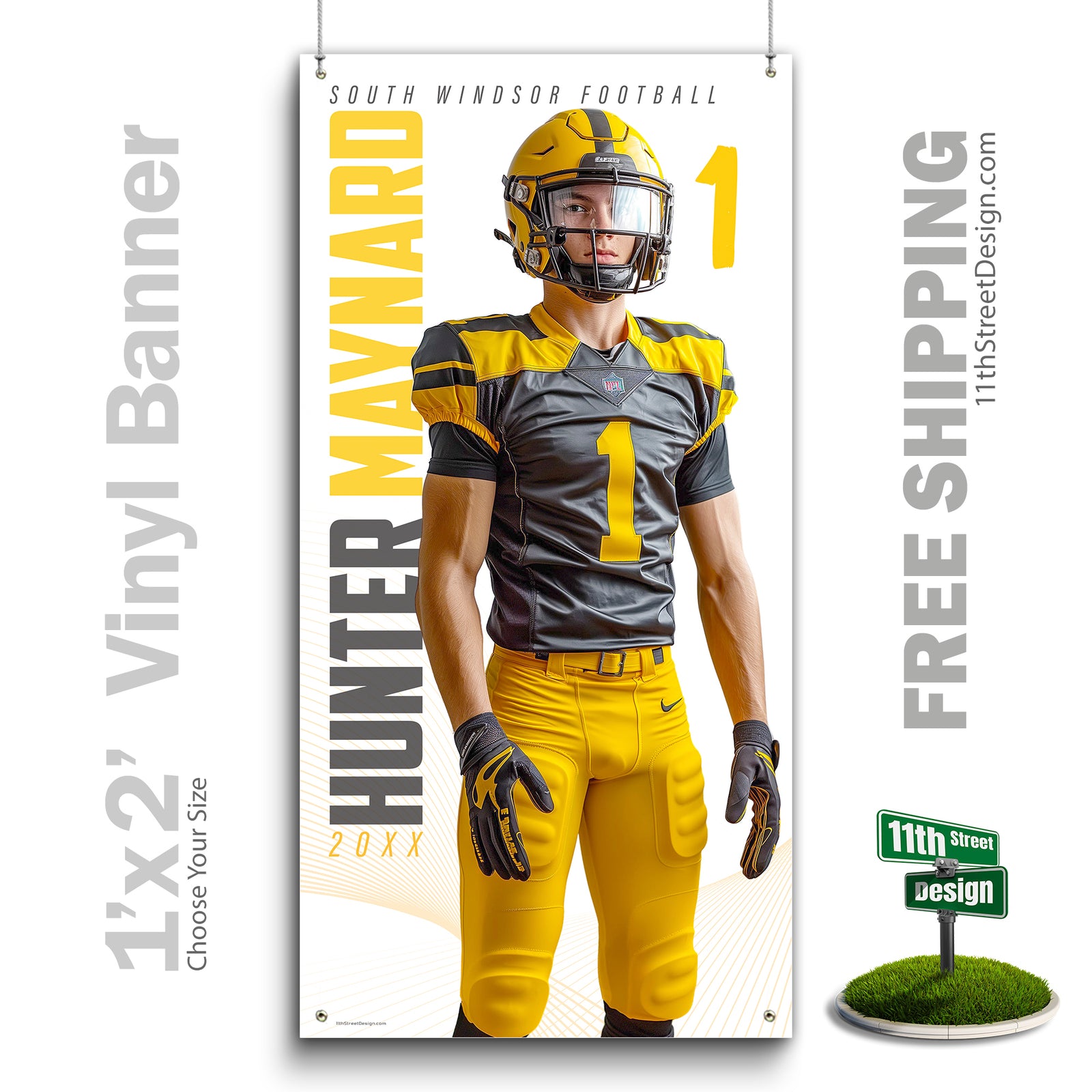 Custom Vinyl Banners, Senior Night Gifts, Custom Poster, Senior Poster, Senior Banner, Custom Sports Poster, Custom Sports Banner, Football Poster, Football Banner, Football Print, Football Senior, Football Digital, Vinyl Football