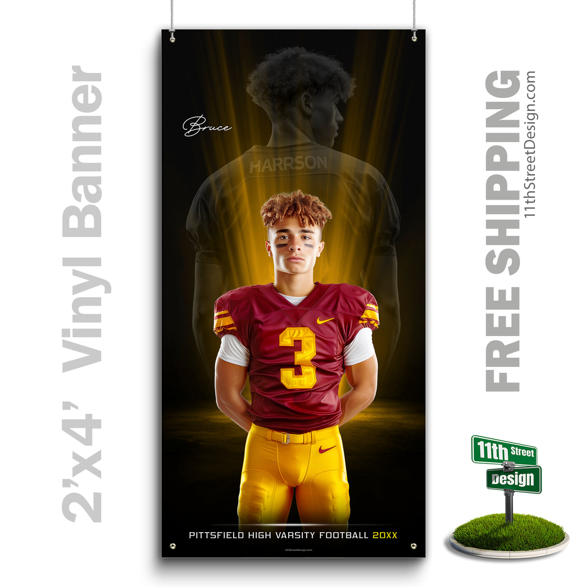 Custom Vinyl Banners, Senior Night Gifts, Custom Poster, Senior Poster, Senior Banner, Custom Sports Poster, Custom Sports Banner, Football Poster, Football Banner, Football Print, Football Senior, Football Digital, Vinyl Football