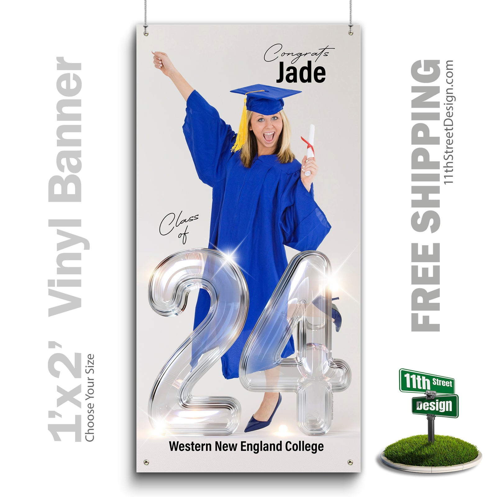 custom photo sign, graduation sign, graduation banner, grad sign, grad banner, grad party sign, grad party banner, custom grad sign, college grad sign, graduation yard sign, grad photo sign, grad photo banner, Class of 2024