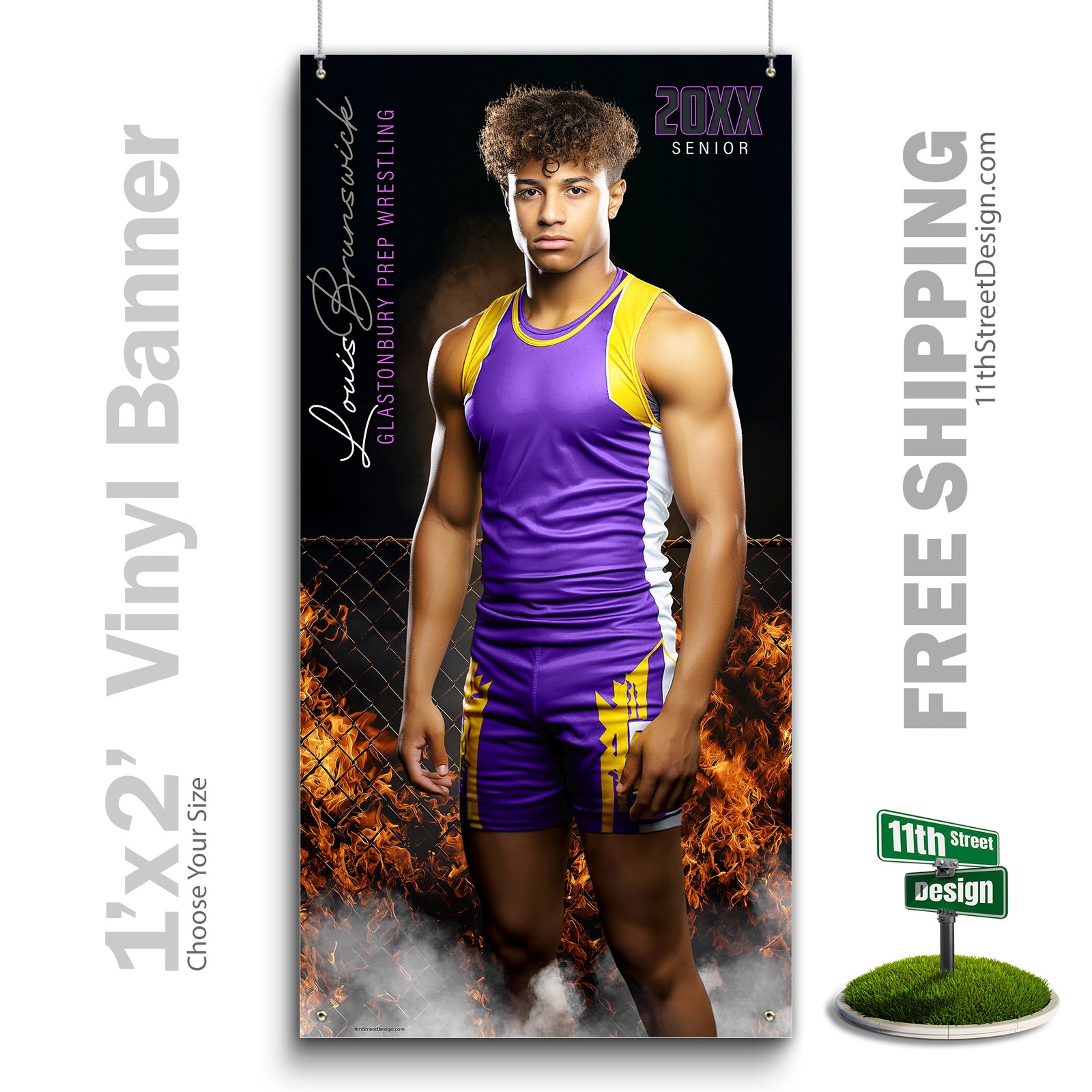 Custom Vinyl Banners, Senior Night Gifts, Custom Poster, Senior Poster, Senior Banner, Custom Sports Poster, Custom Sports Banner, Wrestling Poster, Wrestling Banner, Wrestling Print, Wrestling Senior, Wrestling Digital, Vinyl Wrestling