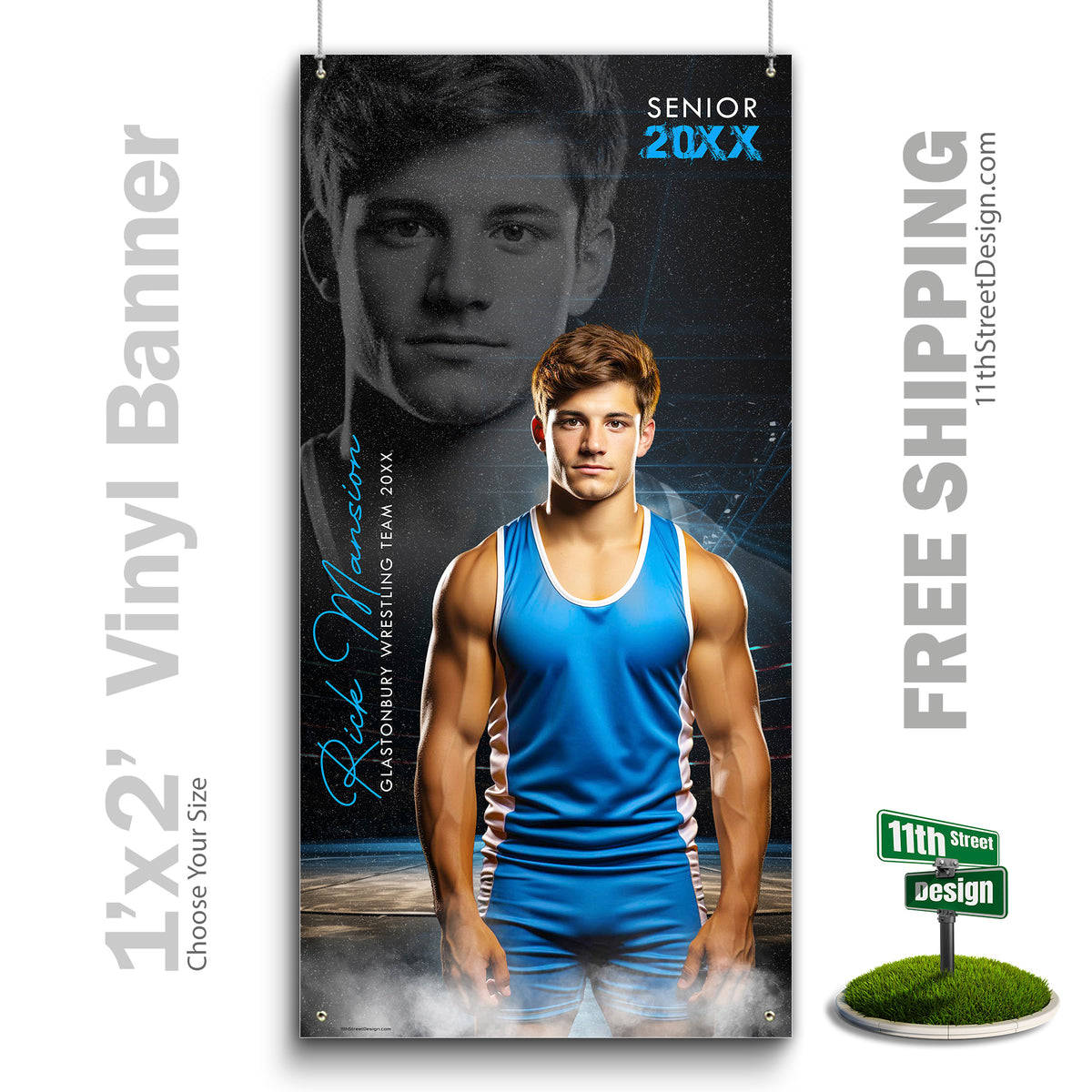 Custom Vinyl Banners, Senior Night Gifts, Custom Poster, Senior Poster, Senior Banner, Custom Sports Poster, Custom Sports Banner, Wrestling Poster, Wrestling Banner, Wrestling Print, Wrestling Senior, Wrestling Digital, Vinyl Wrestling