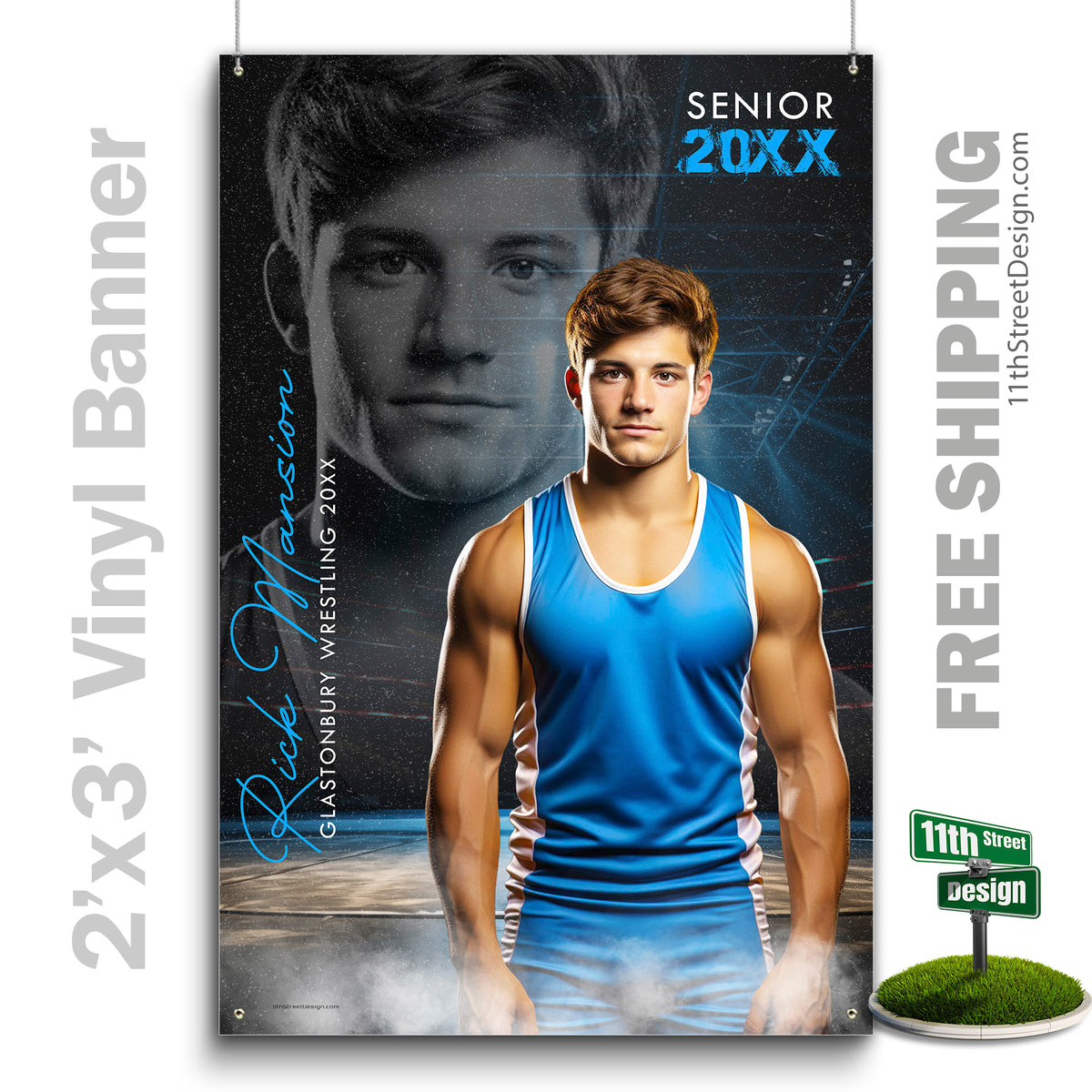 Custom Vinyl Banners, Senior Night Gifts, Custom Poster, Senior Poster, Senior Banner, Custom Sports Poster, Custom Sports Banner, Wrestling Poster, Wrestling Banner, Wrestling Print, Wrestling Senior, Wrestling Digital, Vinyl Wrestling