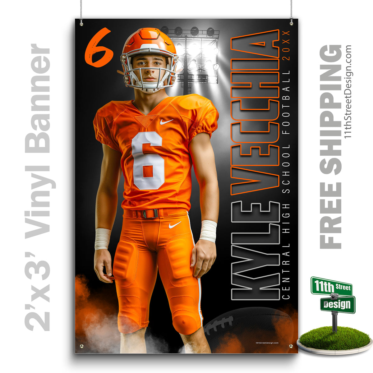 Custom Vinyl Banners, Senior Night Gifts, Custom Poster, Senior Poster, Senior Banner, Custom Sports Poster, Custom Sports Banner, Football Poster, Football Banner, Football Print, Football Senior, Football Digital, Vinyl Football