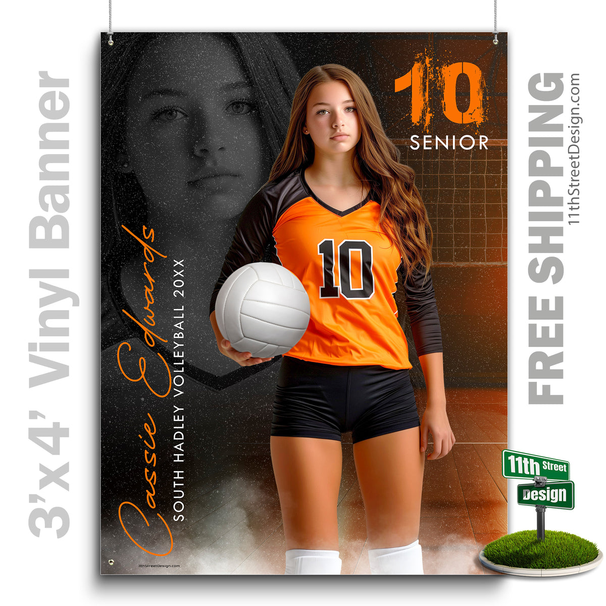 Custom Vinyl Banners, Senior Night Gifts, Custom Poster, Senior Poster, Senior Banner, Custom Sports Poster, Custom Sports Banner, Volleyball Poster, Volleyball Banner, Volleyball Print, Volleyball Senior, Volleyball Digital, Vinyl Volleyball