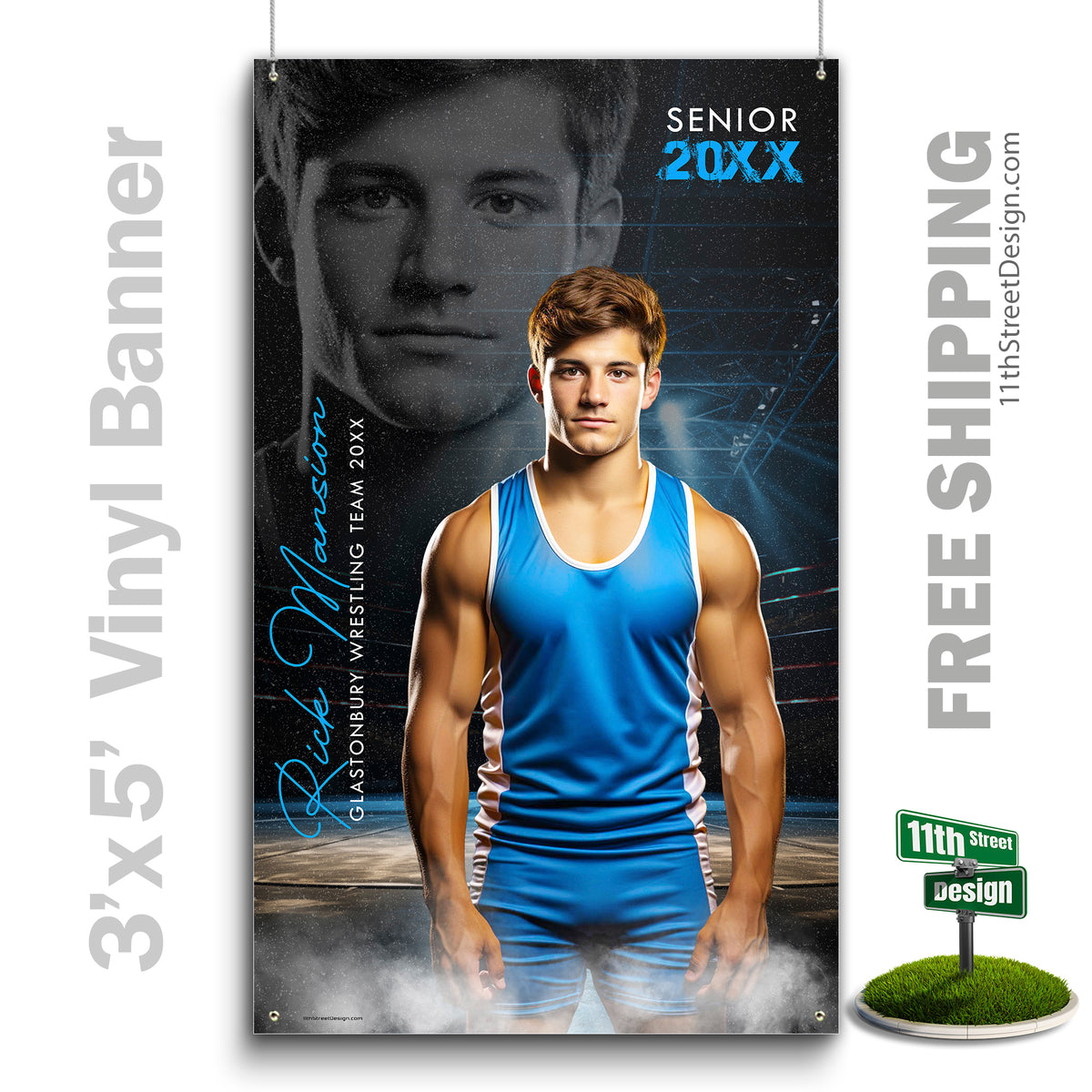 Custom Vinyl Banners, Senior Night Gifts, Custom Poster, Senior Poster, Senior Banner, Custom Sports Poster, Custom Sports Banner, Wrestling Poster, Wrestling Banner, Wrestling Print, Wrestling Senior, Wrestling Digital, Vinyl Wrestling