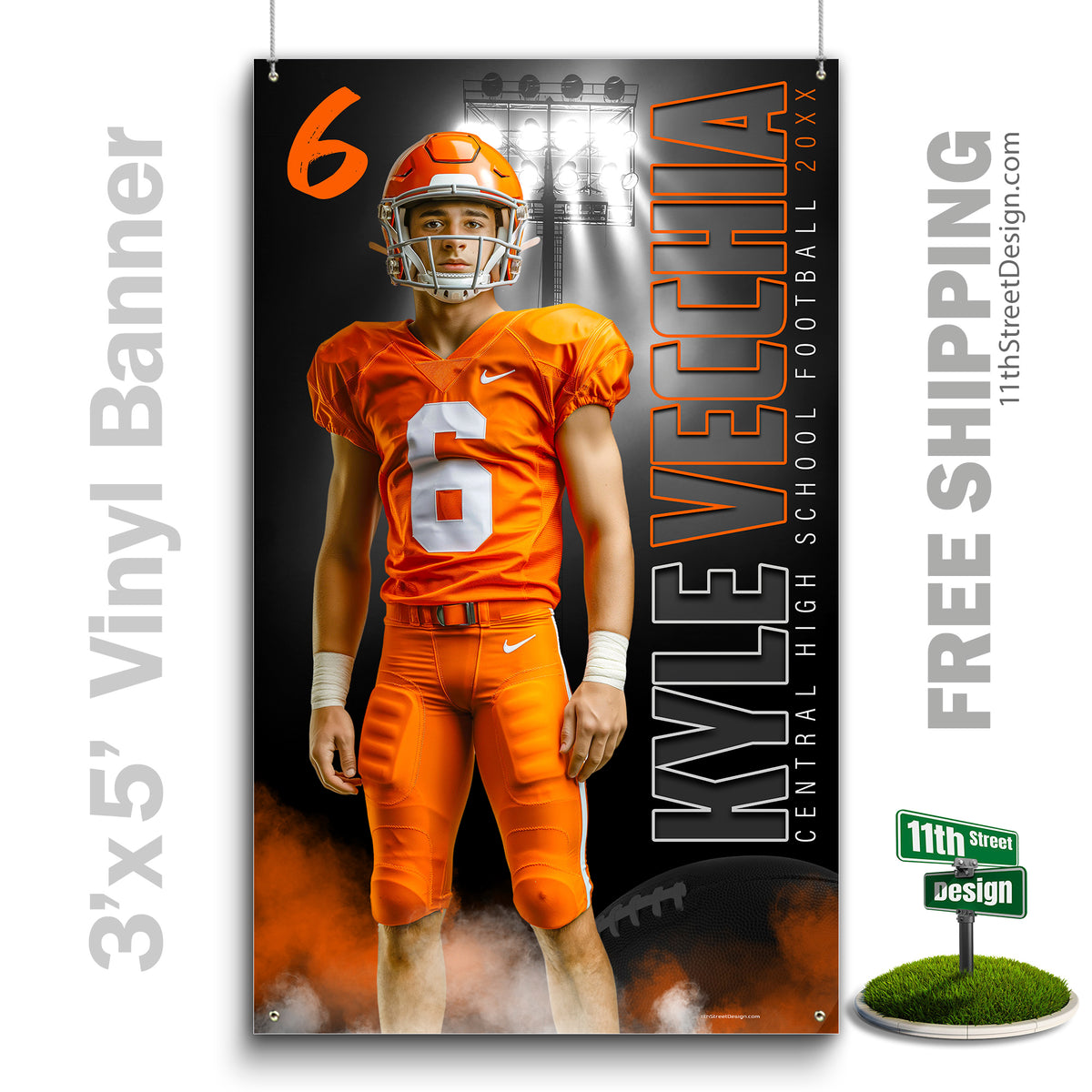 Custom Vinyl Banners, Senior Night Gifts, Custom Poster, Senior Poster, Senior Banner, Custom Sports Poster, Custom Sports Banner, Football Poster, Football Banner, Football Print, Football Senior, Football Digital, Vinyl Football