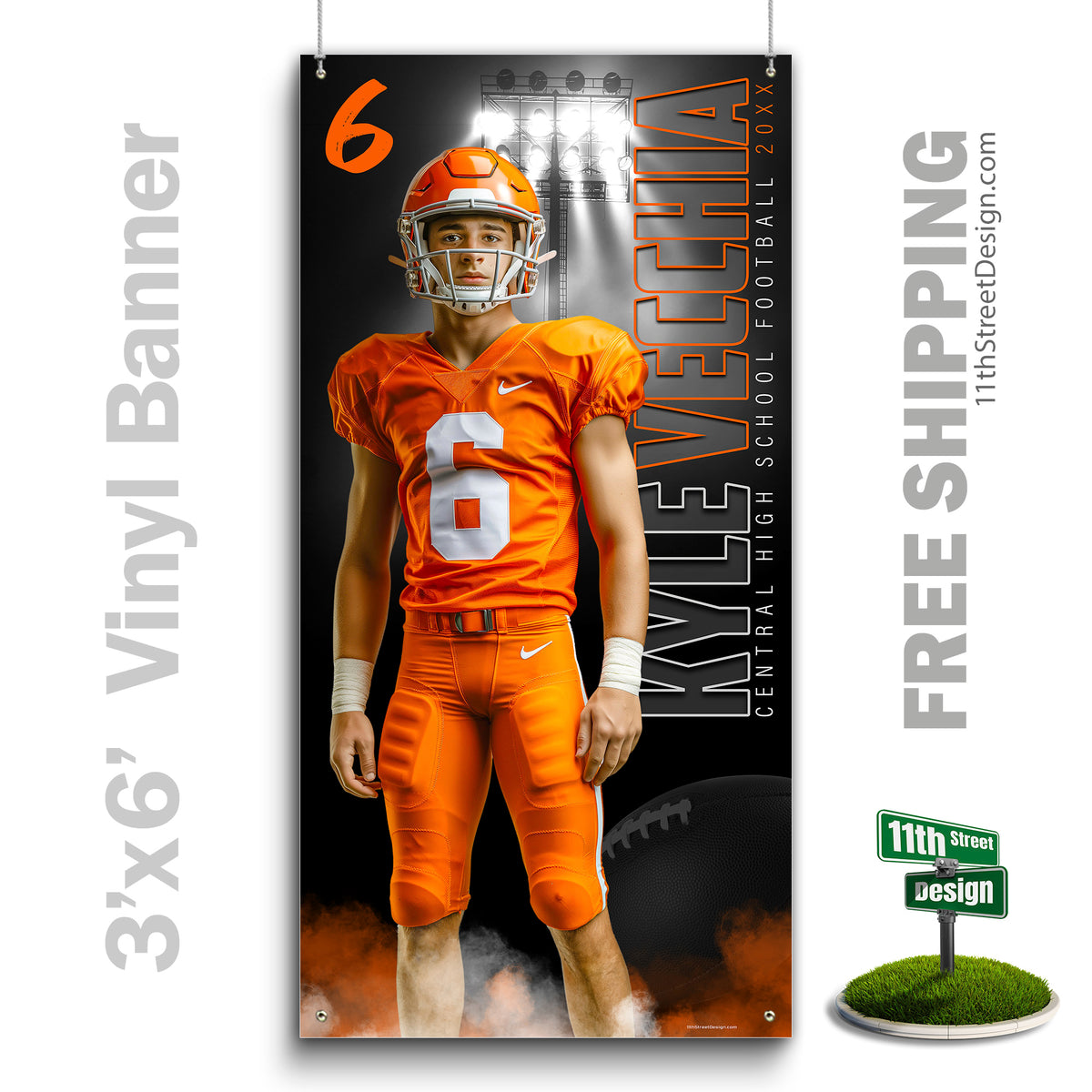 Custom Vinyl Banners, Senior Night Gifts, Custom Poster, Senior Poster, Senior Banner, Custom Sports Poster, Custom Sports Banner, Football Poster, Football Banner, Football Print, Football Senior, Football Digital, Vinyl Football