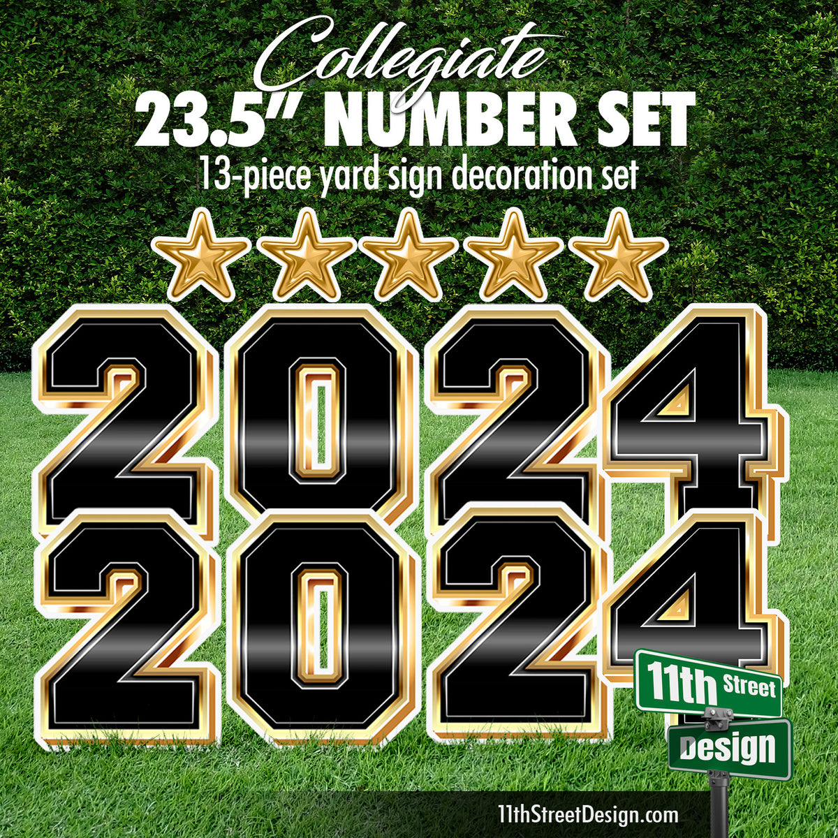 23.5 Inch Collegiate Numbers Class of 2024 Graduation Yard Cards