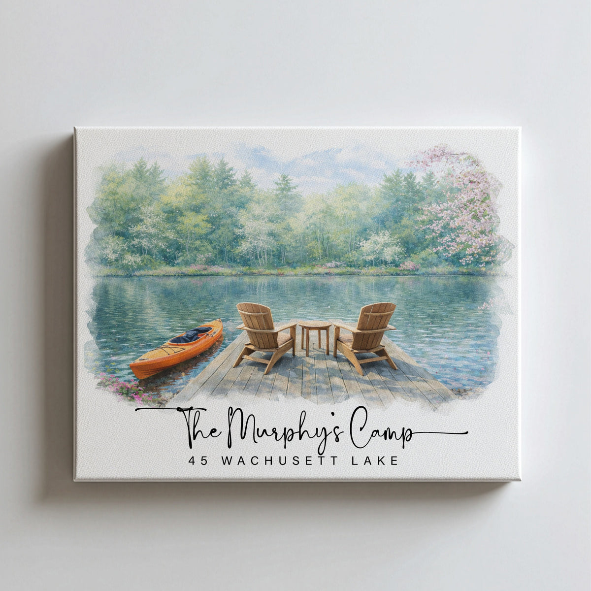 Custom Watercolor Home Portrait Canvas