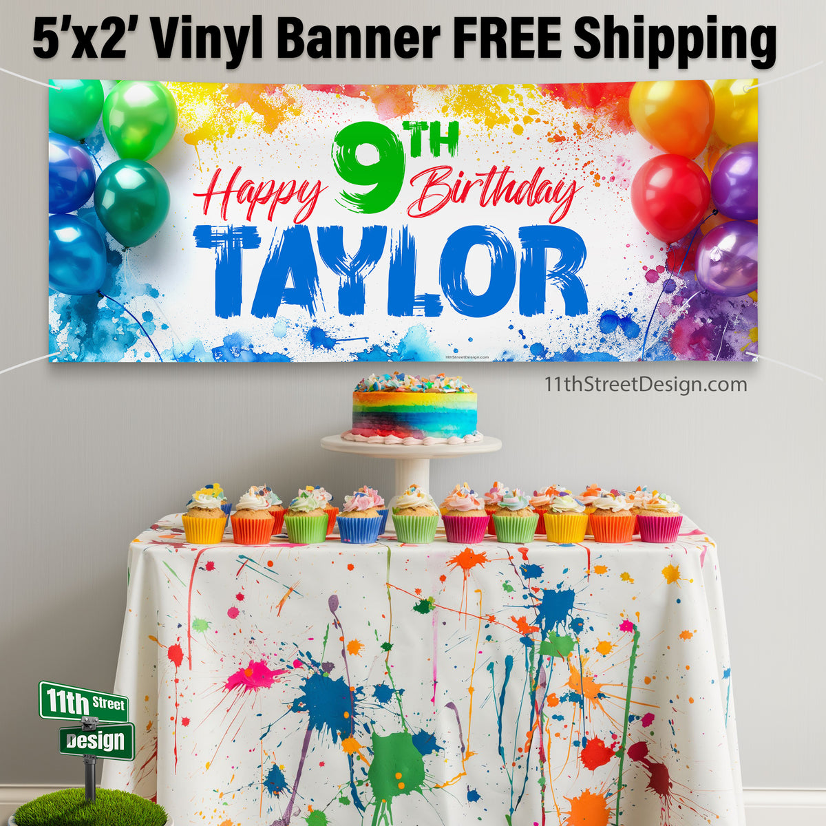 Custom Paint Birthday Party Banner