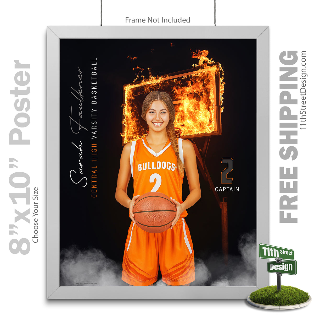 Custom Sports Poster - Up In Flames Basketball