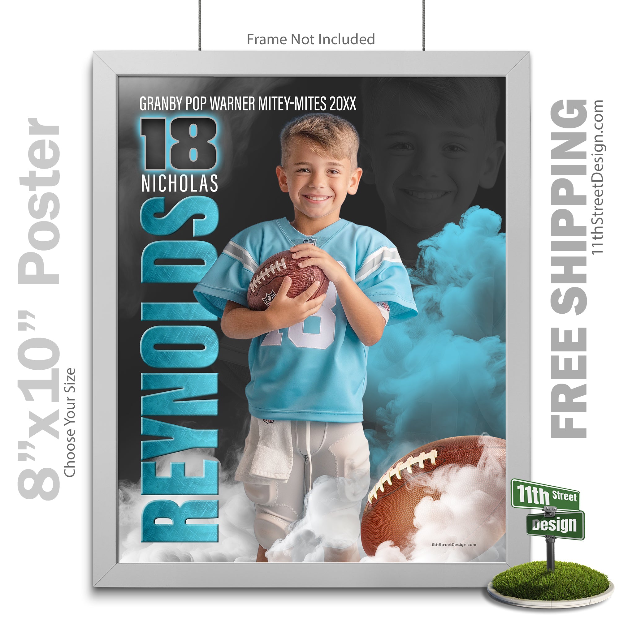 11th Street Design | Custom Sports Poster | Sports Legends Football