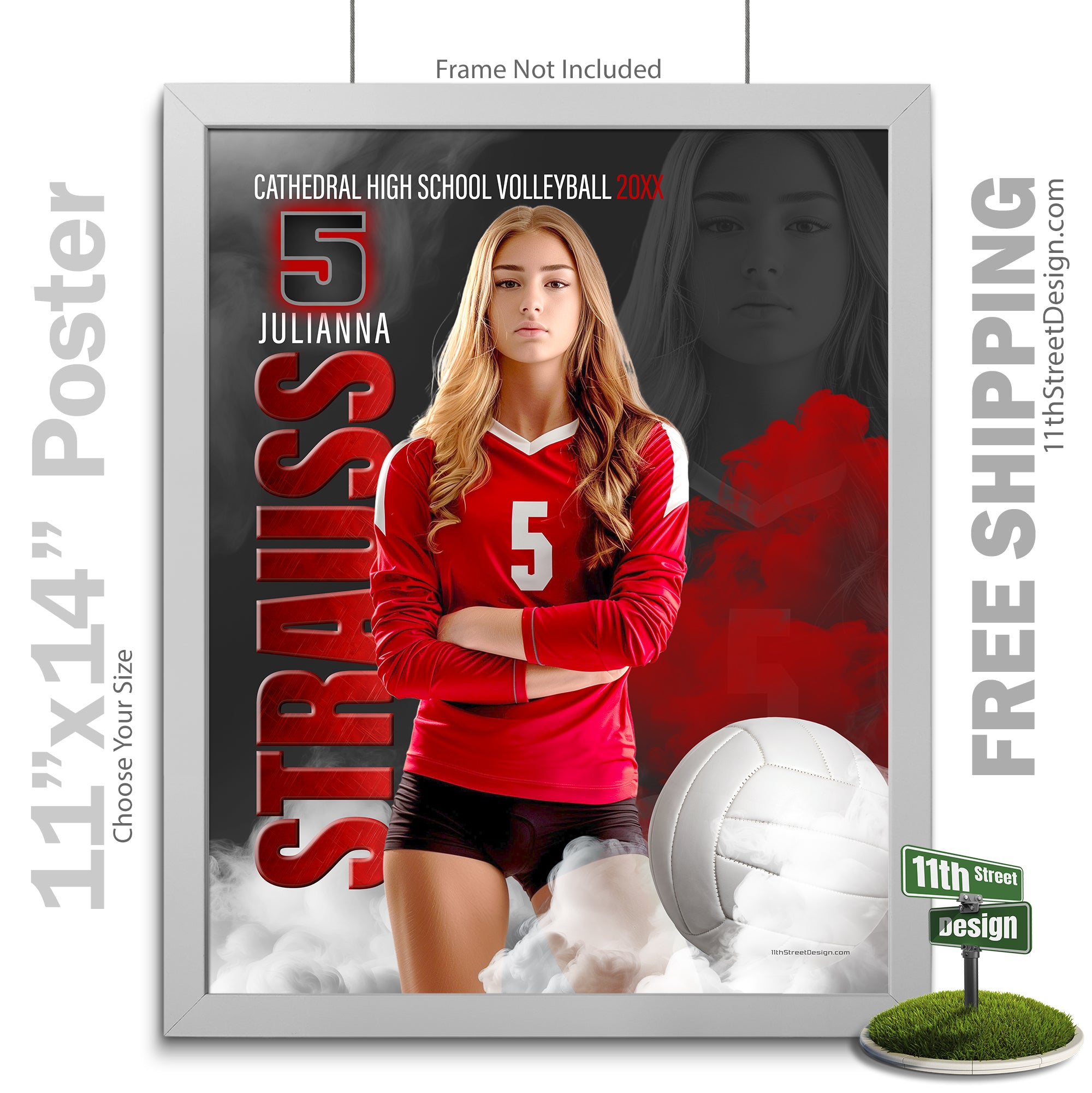 11th Street Design | Custom Sports Poster | Sports Legends Volleyball