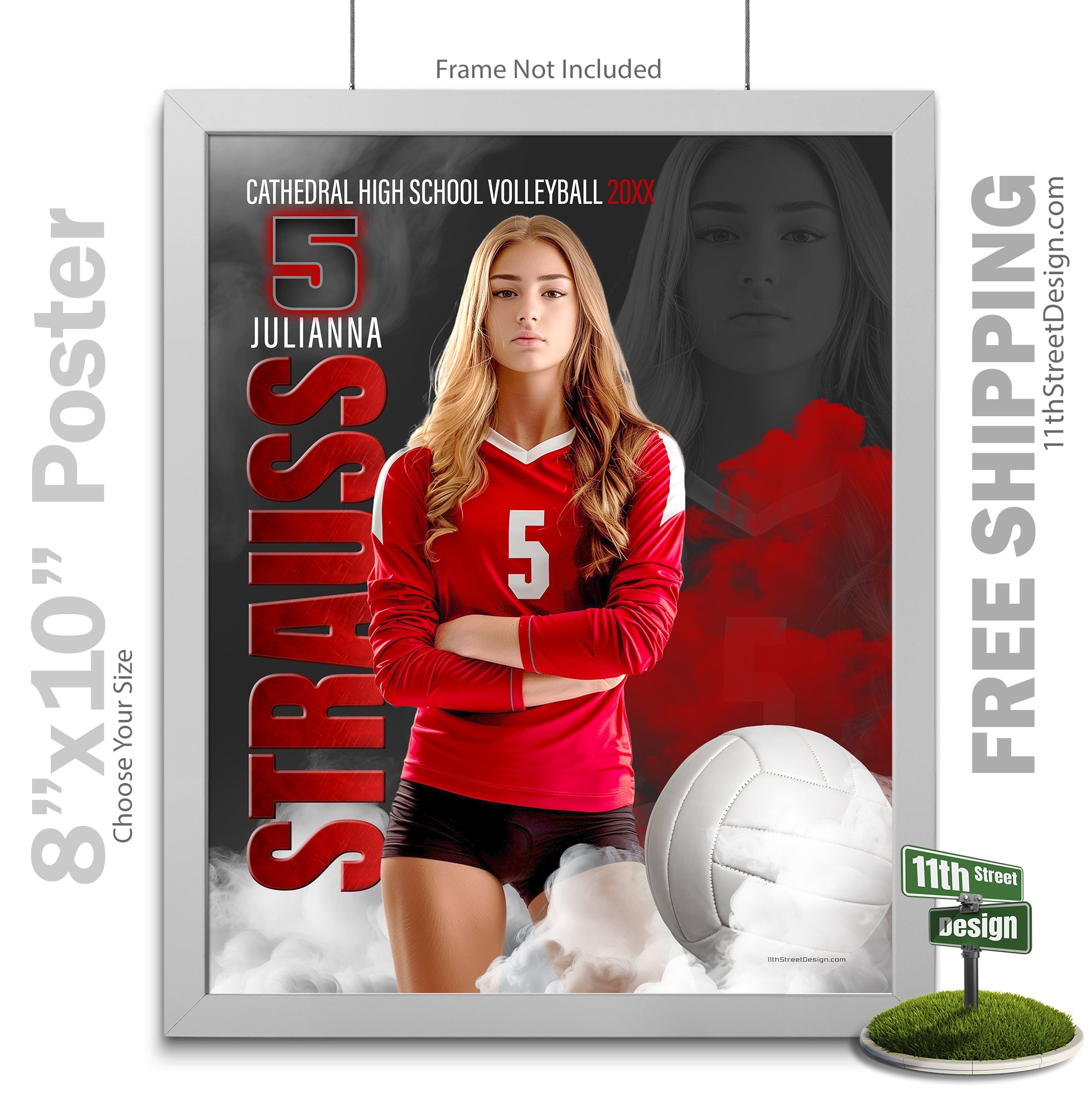 11th Street Design | Custom Sports Poster | Sports Legends Volleyball