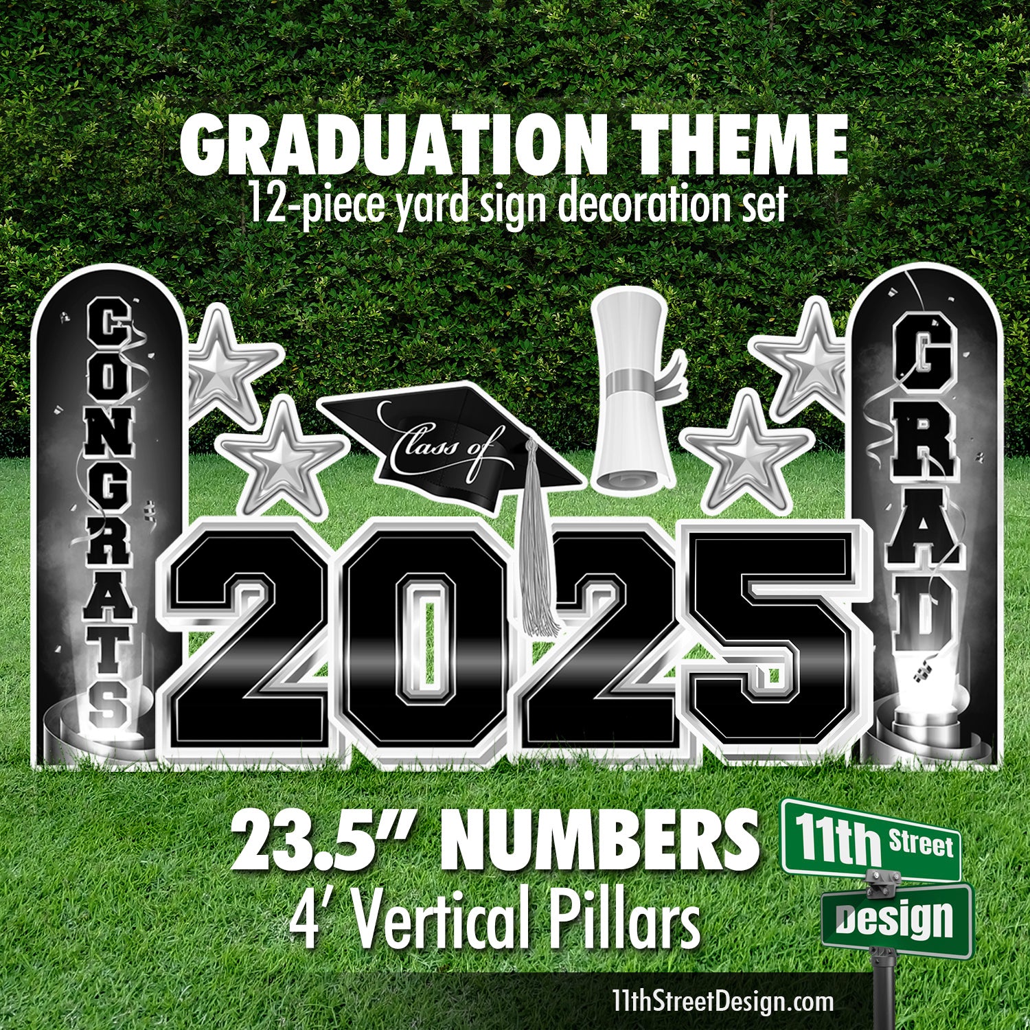 Class of 2025 Graduation Lawn Decorations, Grad Party Yard Card Signs