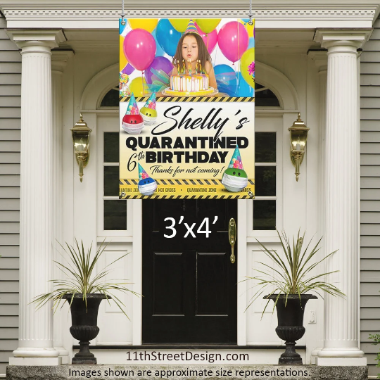 Personalized Quarantine Birthday Door Banner