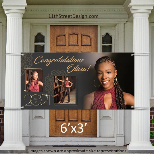 Graduation Door Banner - Gold Plated Grad