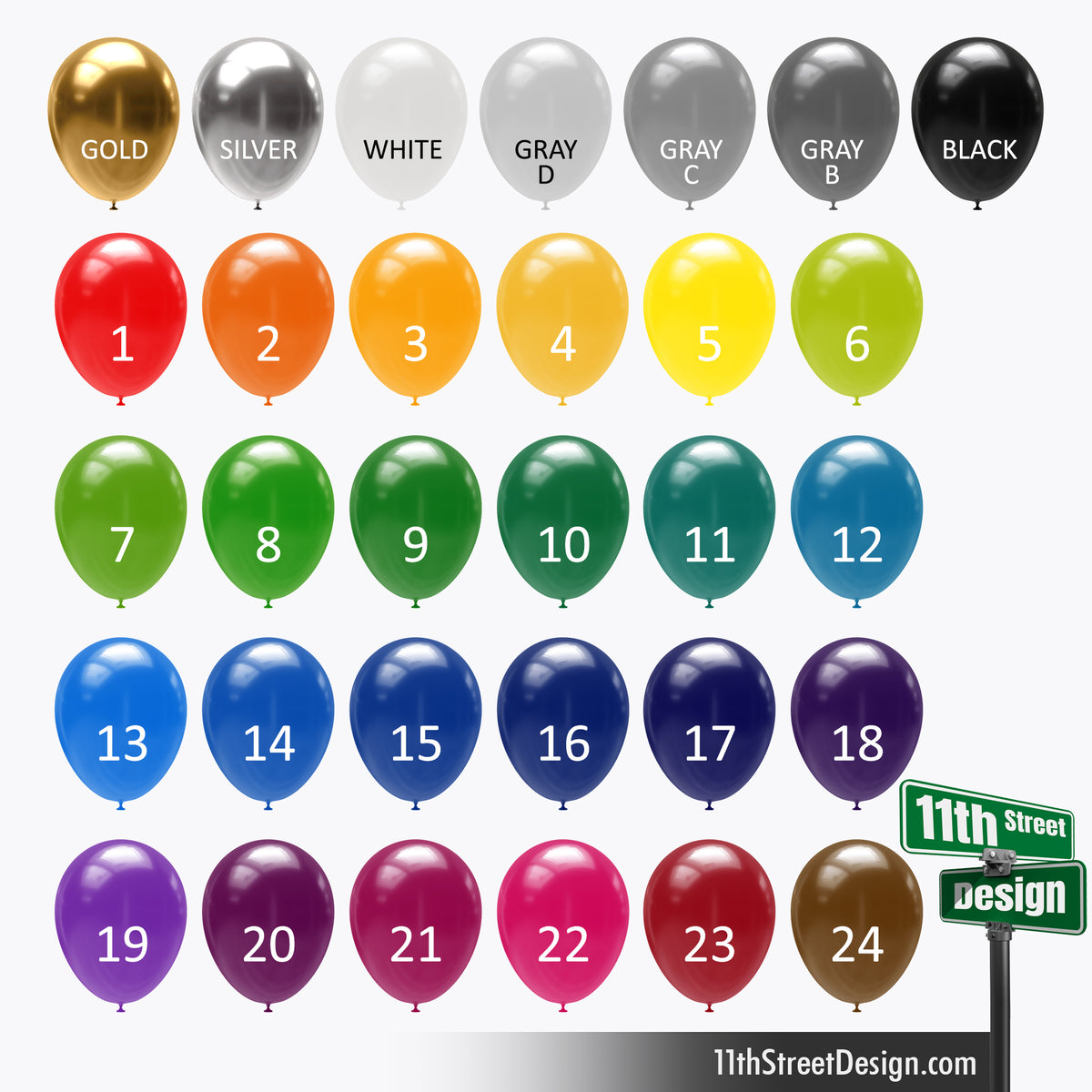 Custom 2-Color Balloon Bouquet Set No Ribbons (choose your colors)