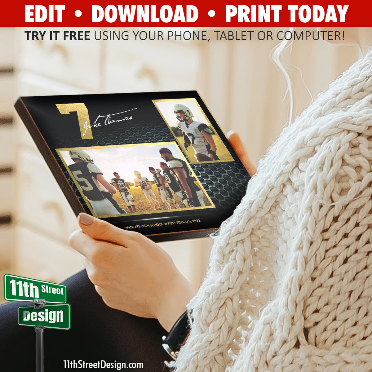 Sports Memory Mates • Online Editable 8x10 Sports Team Photo Template • Print Today! • Digital Download • DIY Printable • School Spirit