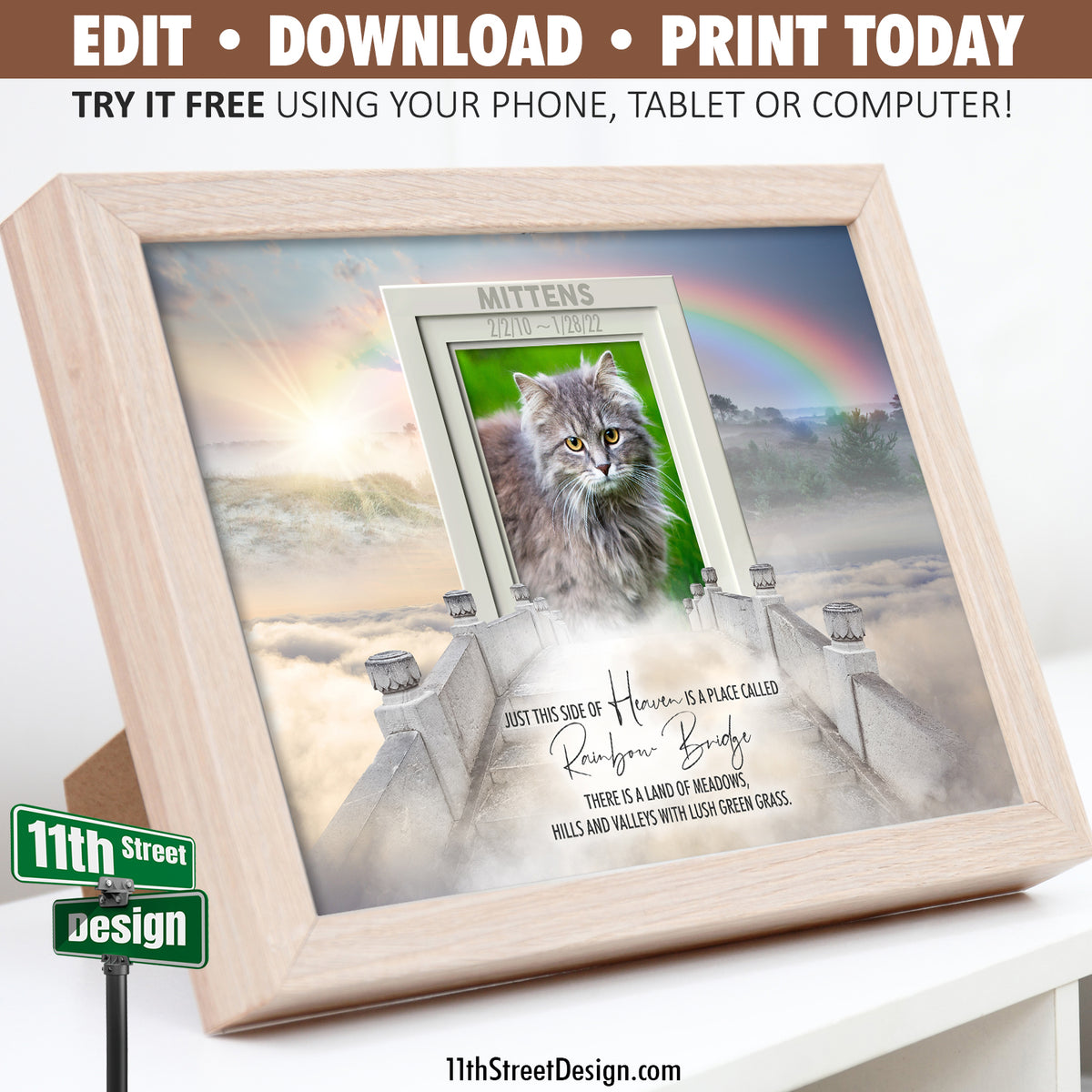 Digital Download, Instant Download, Corjl, Sympathy Gift, Pet Memorial Gift, Pet Loss Gifts, Remembrance Gift, Dog Loss Gift, Cat Memorial Gift, Pet Sympathy Gift, Pet Memorial, Dog Sympathy Gift, Bereavement Gift