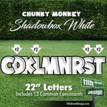 Shadowbox White 22&quot; Chunky Monkey Yard Card Set Includes 13 Common Consonants