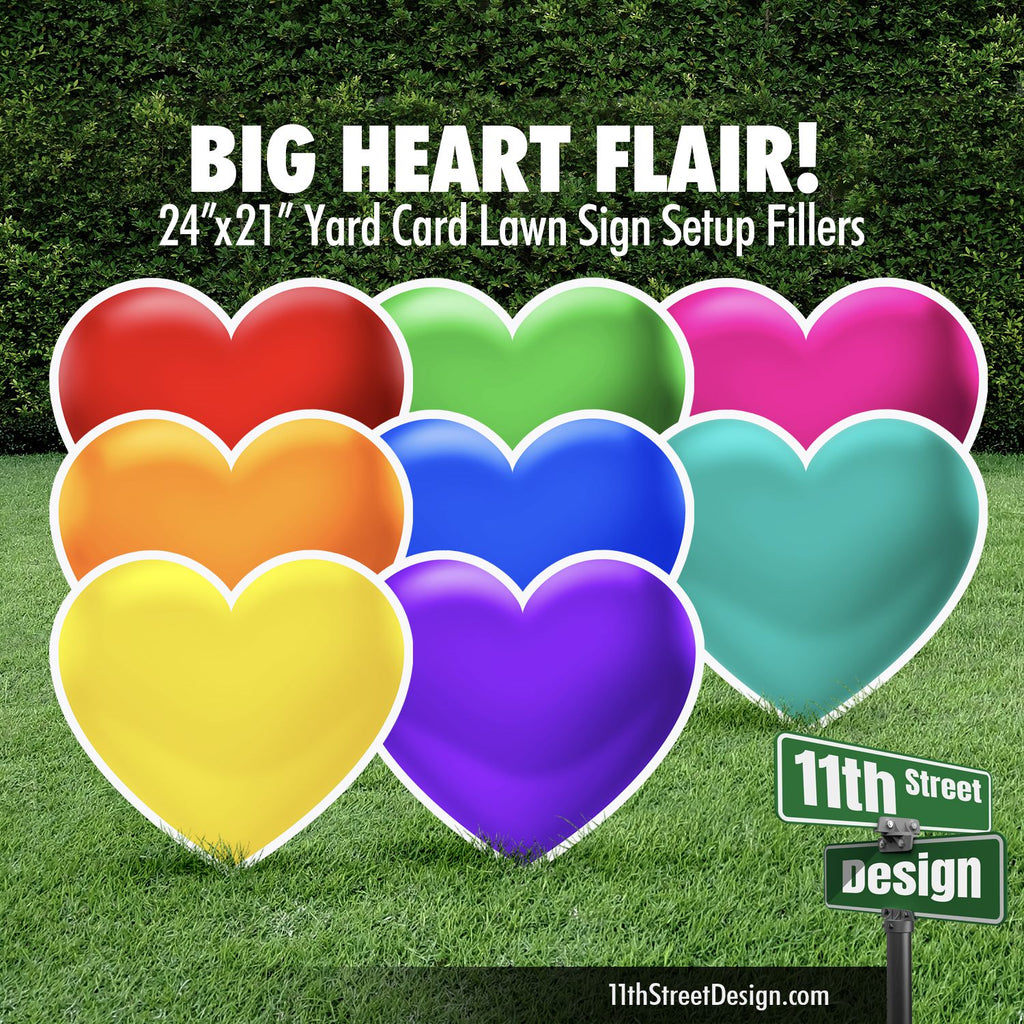 Big Red Hearts, Perfect Filler For Coordinated Color Theme hotsell Lawn Greeting Setups, Yard Sign Flair, Yard Card Business Supplier