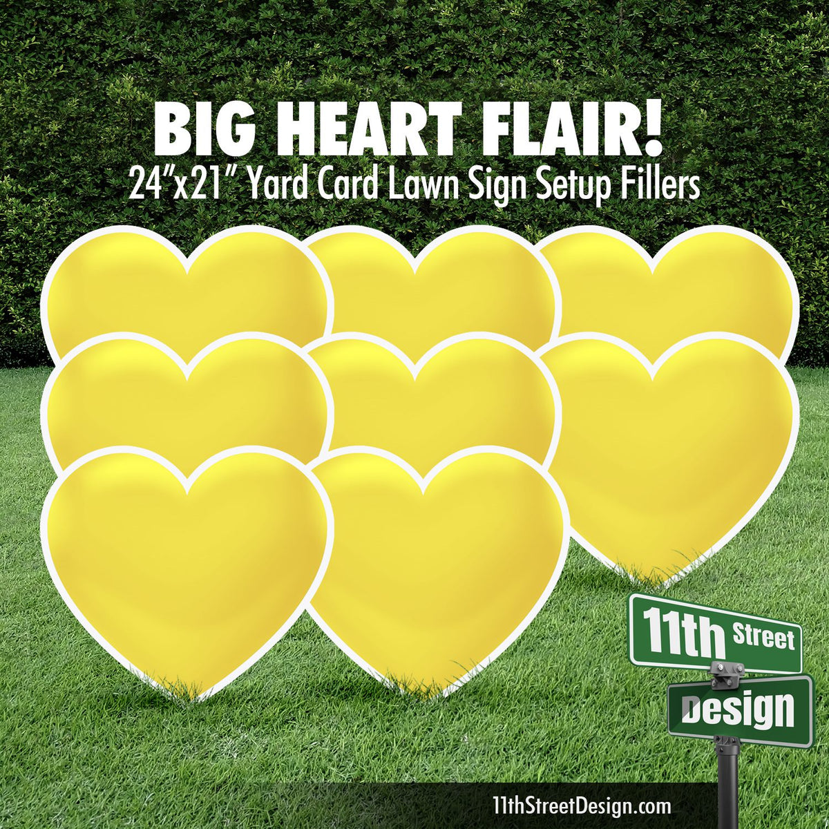 Celebration Flair Hearts - Yellow