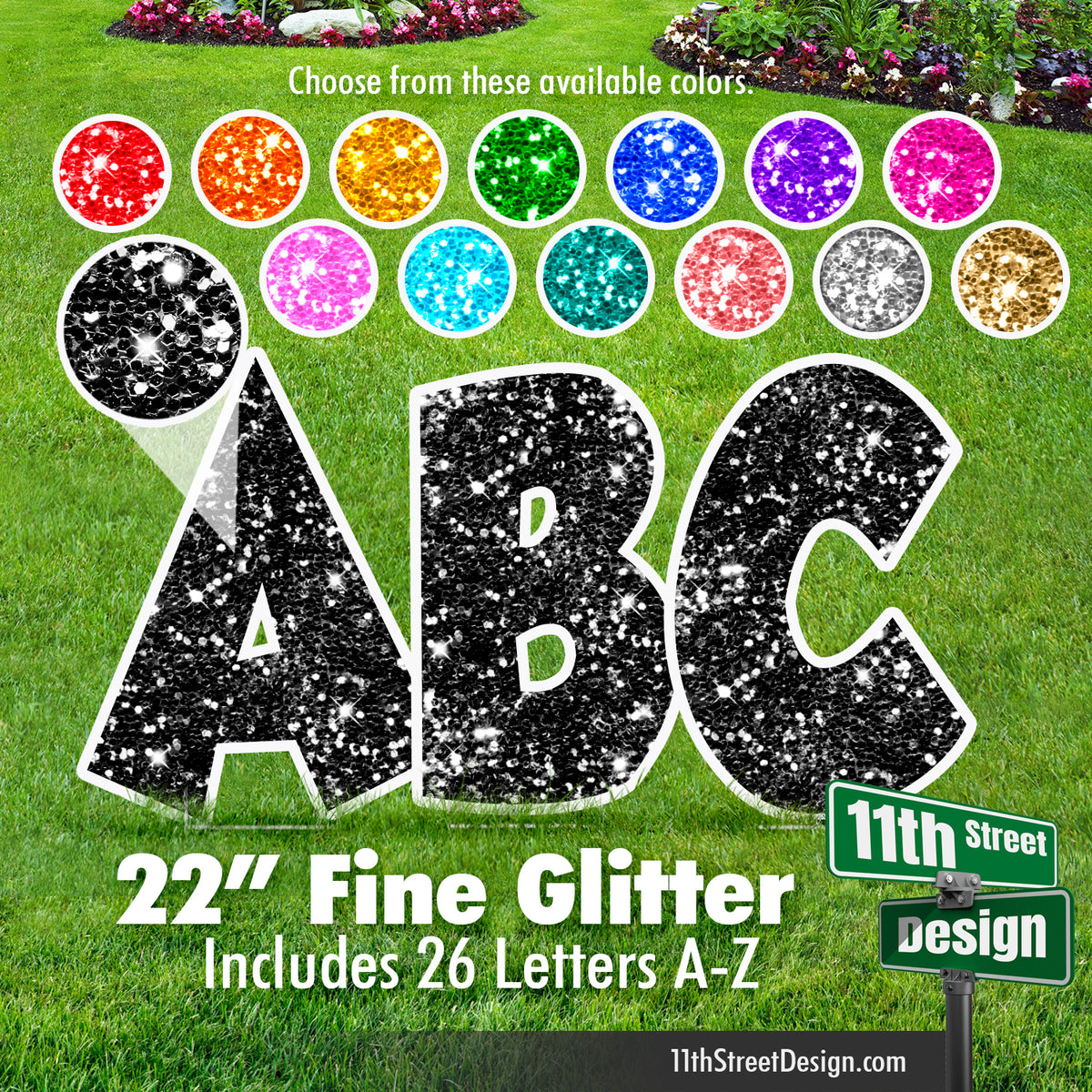 22&quot; GroBold Font Fine Glitter Alphabet Set (A-Z)