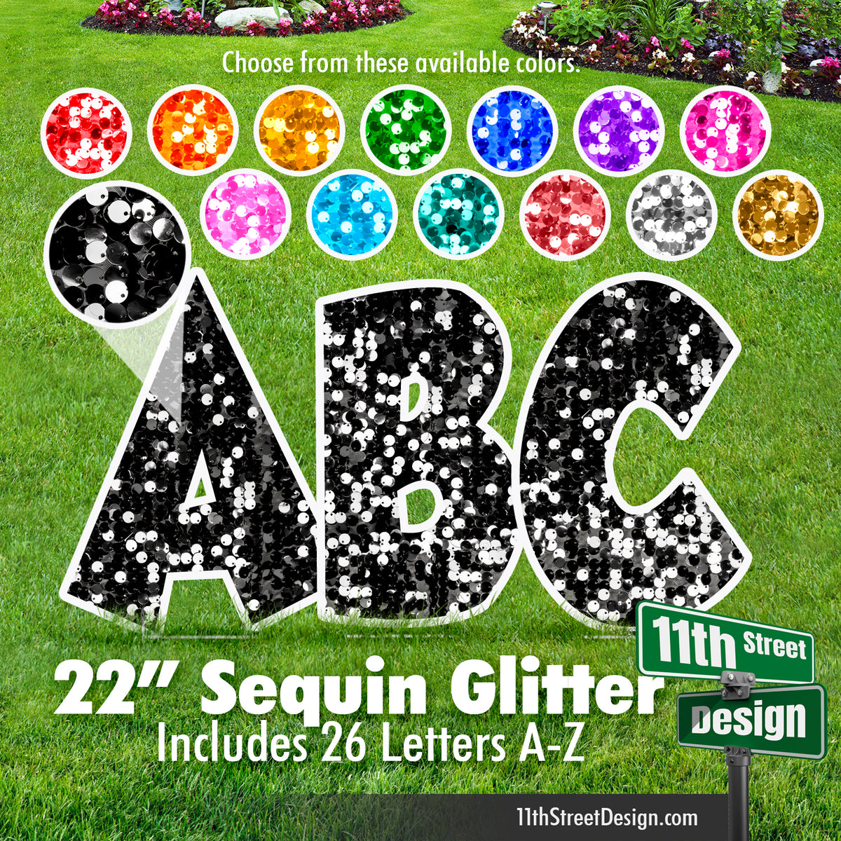 22&quot; GroBold Font Sequin Glitter Alphabet Set (A-Z)