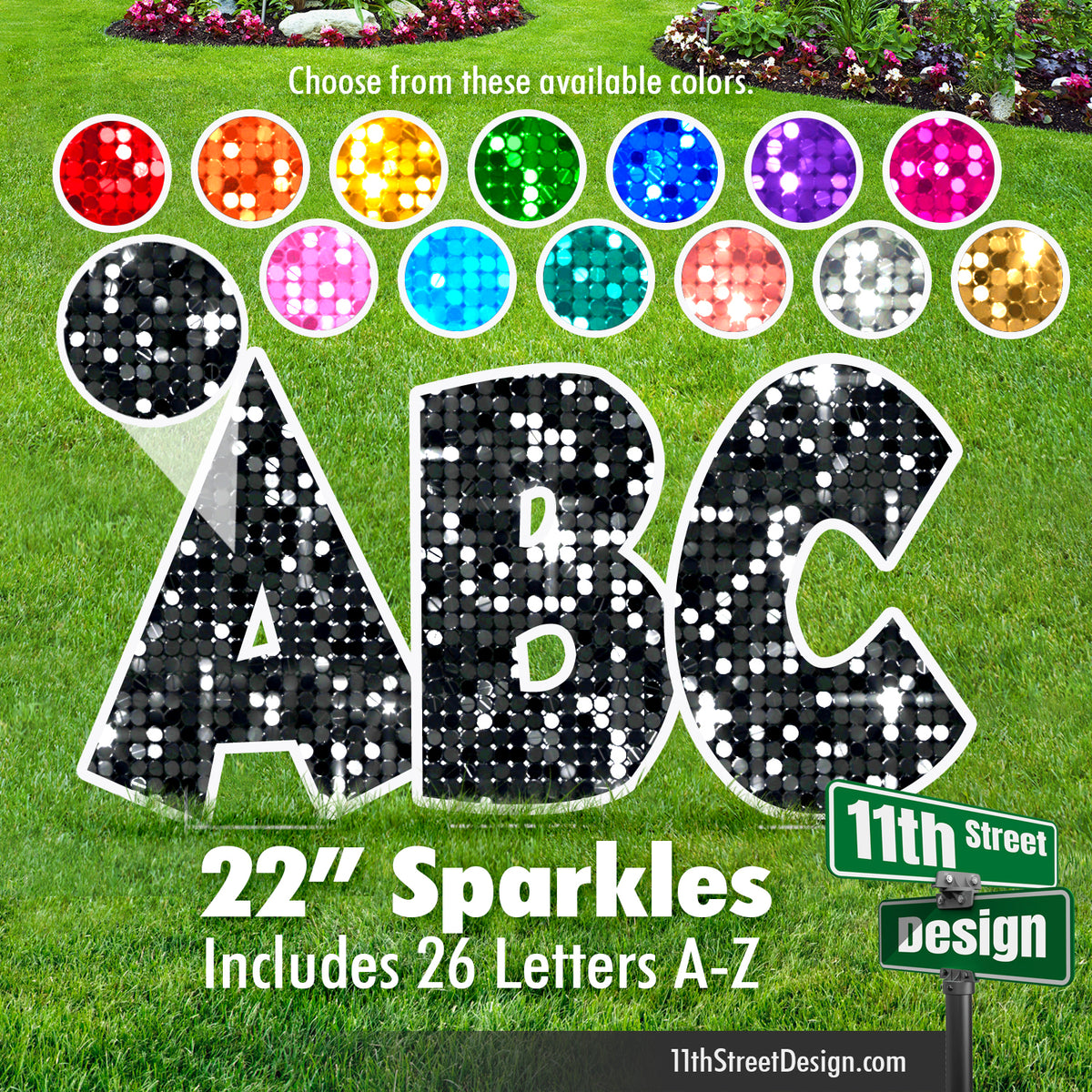 22&quot; GroBold Font Sparkle Alphabet Set (A-Z)
