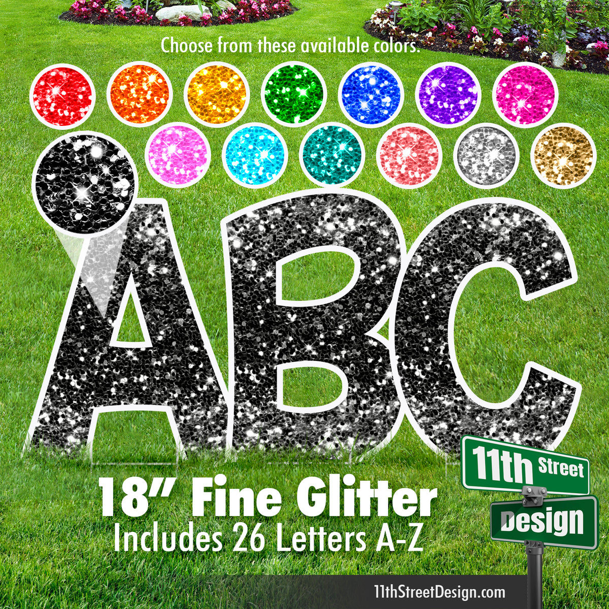 18&quot; KG Font Fine Glitter Alphabet Set (A-Z)