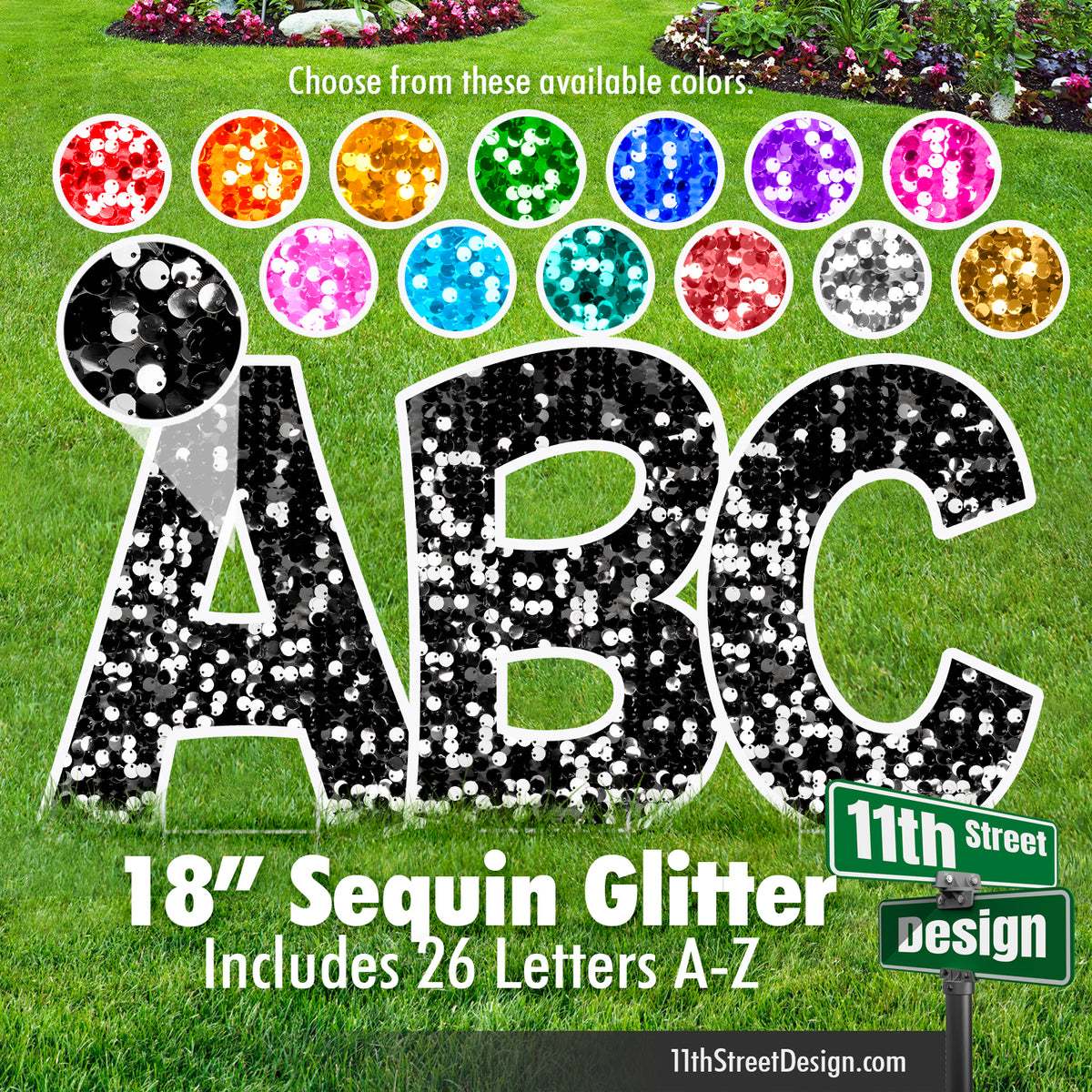 18&quot; KG Font Sequin Glitter Alphabet Set (A-Z)