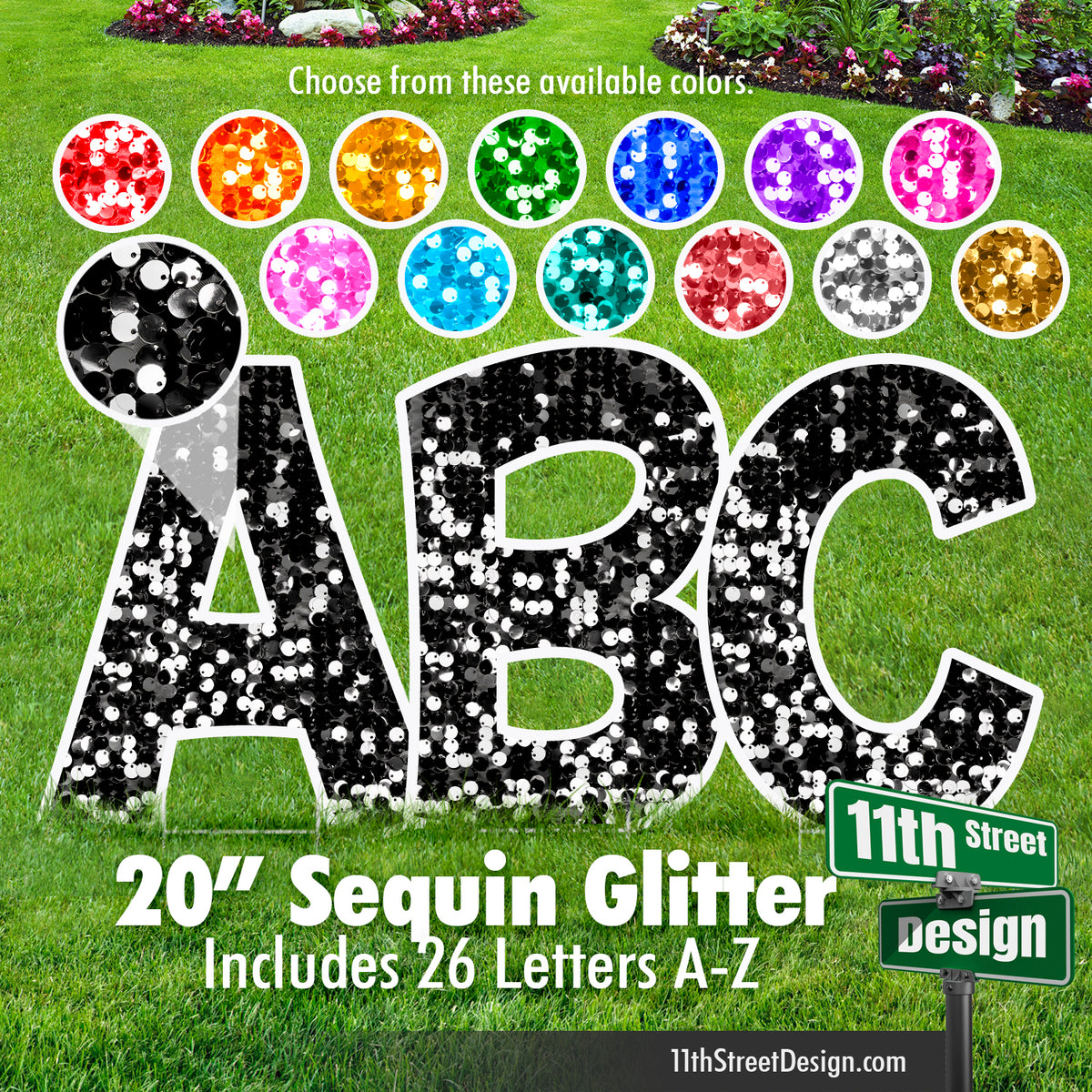 20&quot; KG Font Sequin Glitter Alphabet Set (A-Z)