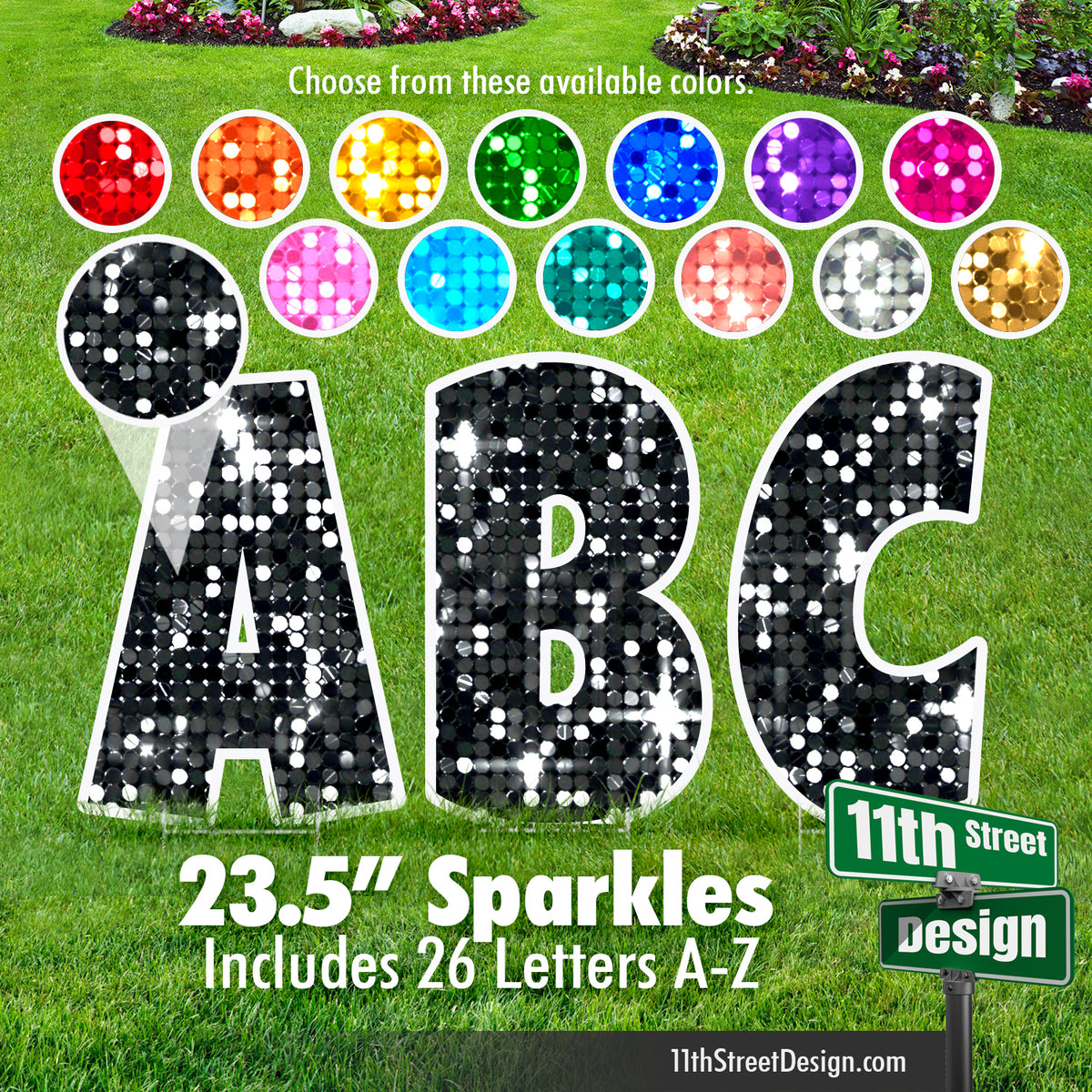 23.5&quot; Luckiest Guy Font Sparkle Alphabet Set (A-Z)