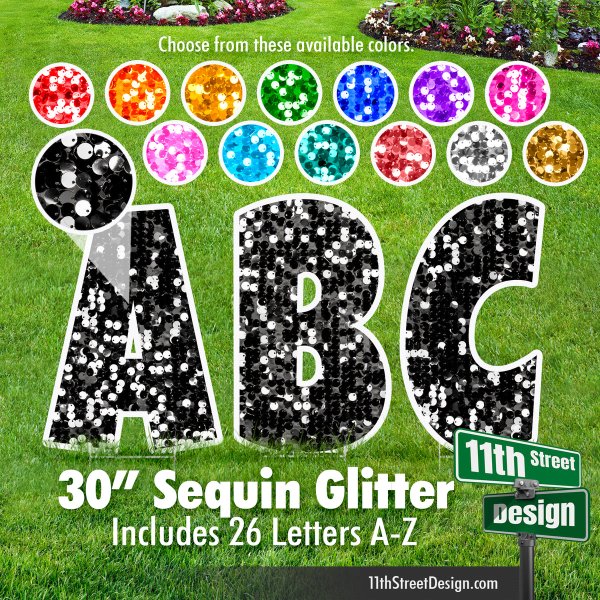 30&quot; Luckiest Guy Font Sequin Glitter Alphabet Set (A-Z)