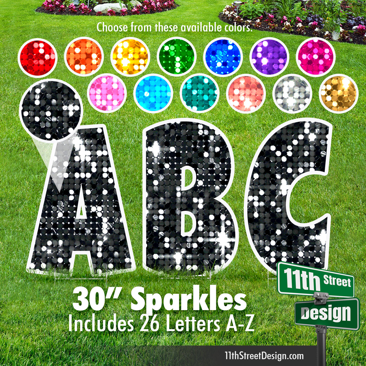 30&quot; Luckiest Guy Font Sparkle Alphabet Set (A-Z)
