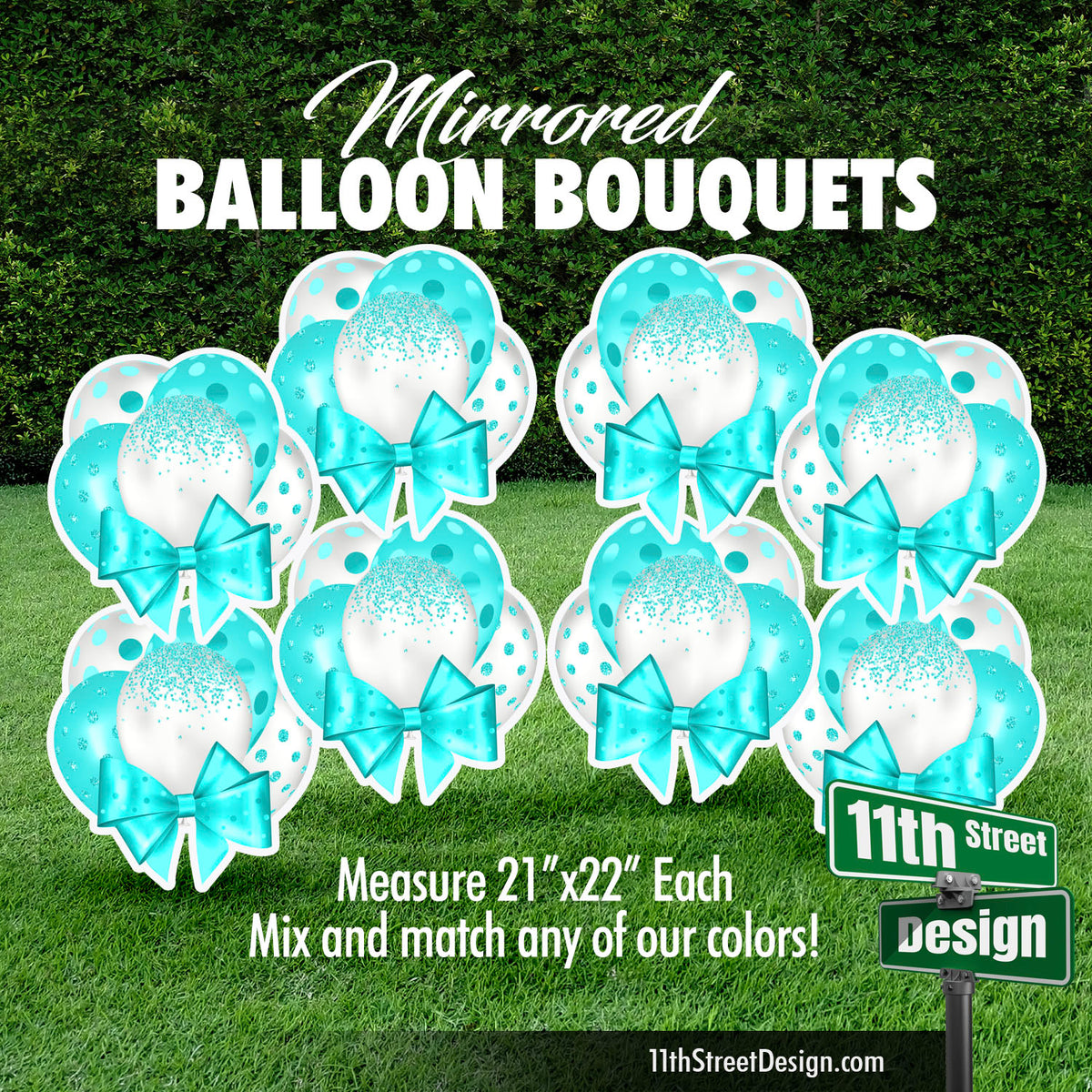 Tiffany Mini Mirrored Balloon Bouquets Set