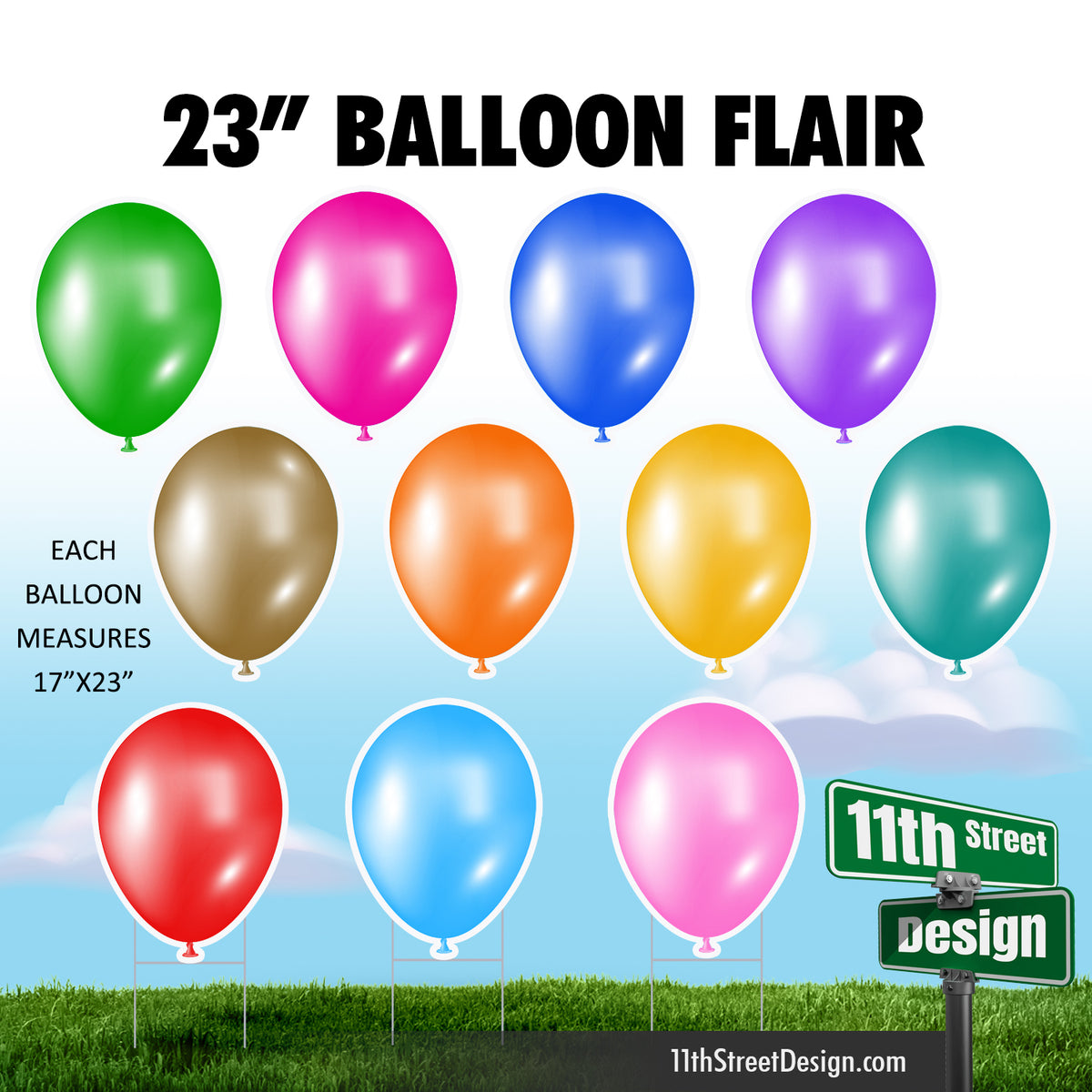 Balloon Singles Set - Multi Color Solid