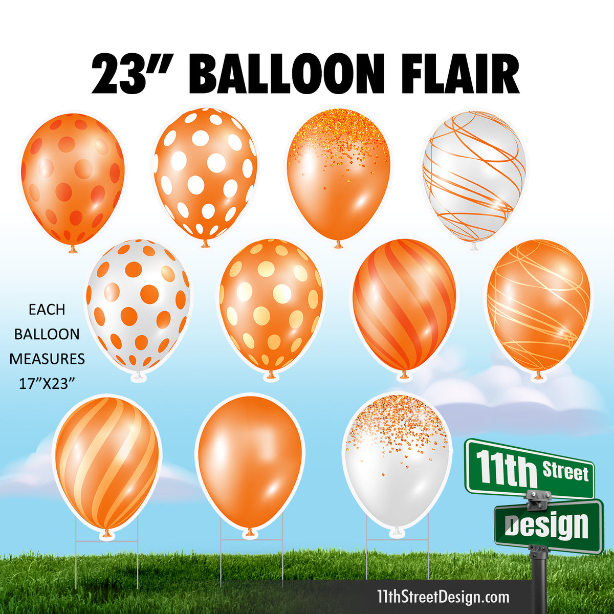 Balloon Singles Set - Orange