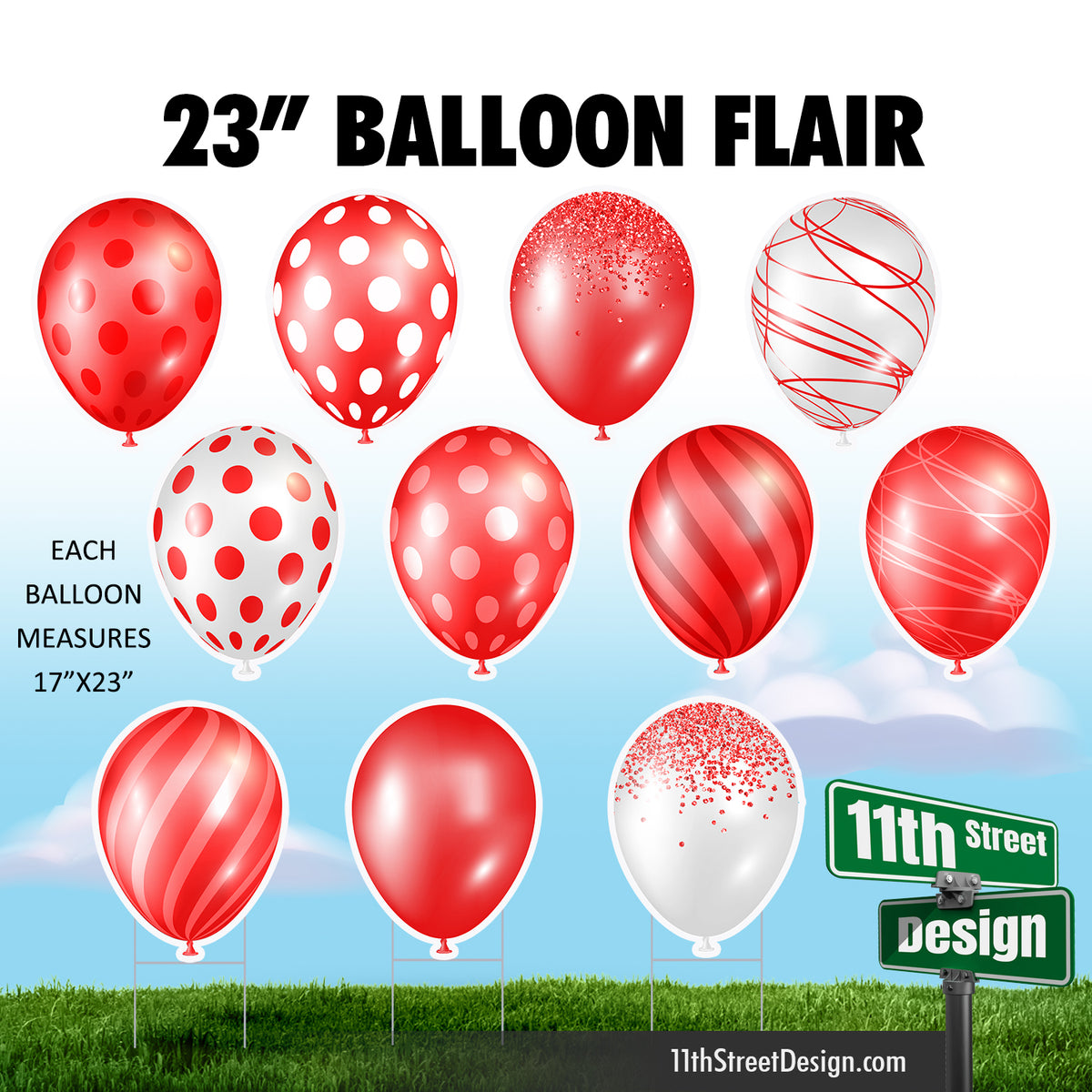 Balloon Singles Set - Red