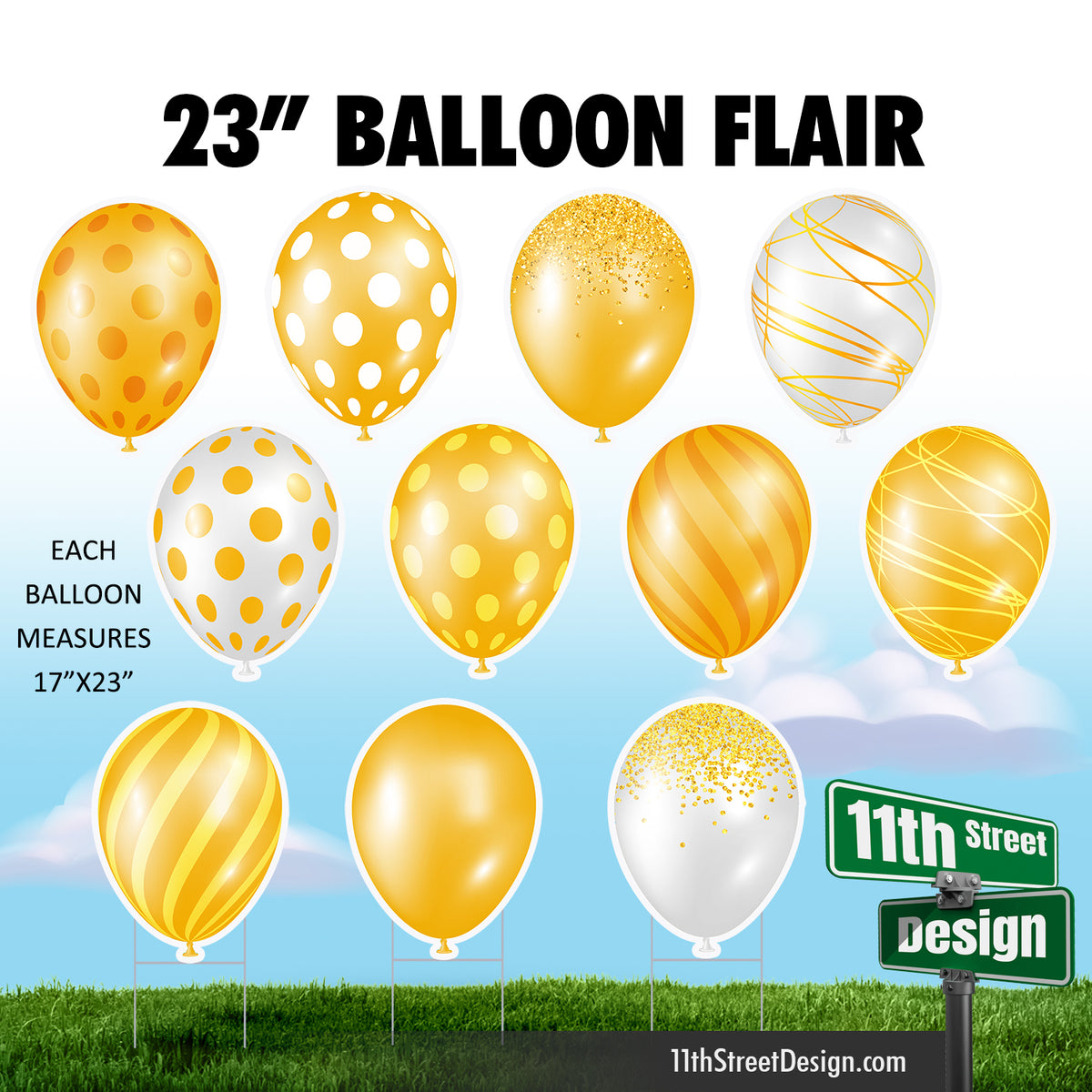 Balloon Singles Set - Yellow