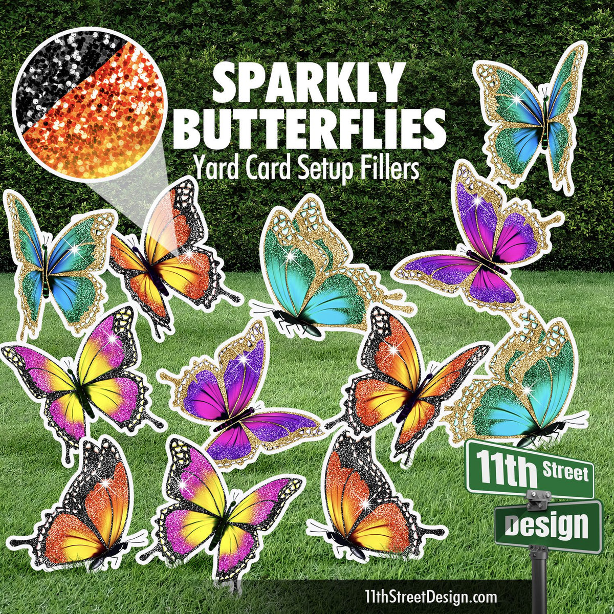 Sparkly Butterflies Flair Set