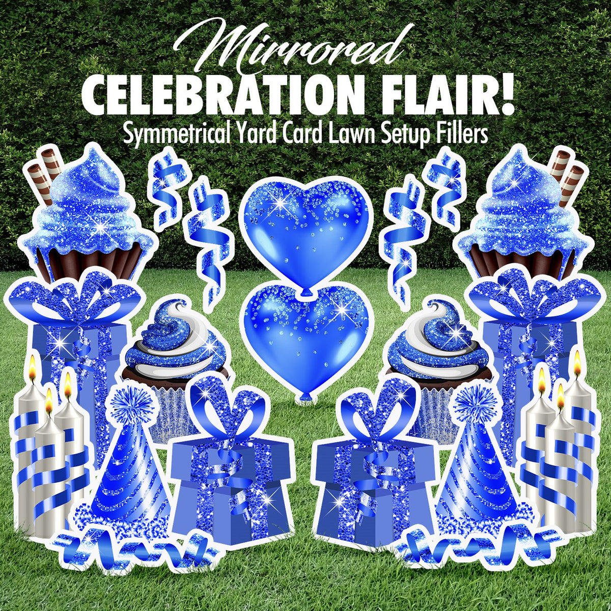 Mirrored Celebration Flair Set - Blue Glitter