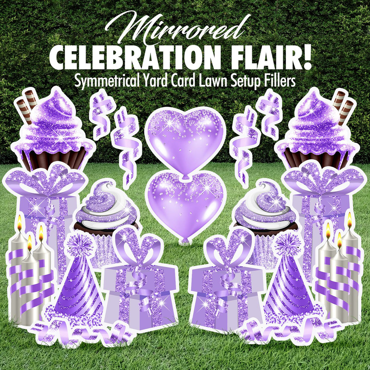 Mirrored Celebration Flair Set - Lavender Glitter
