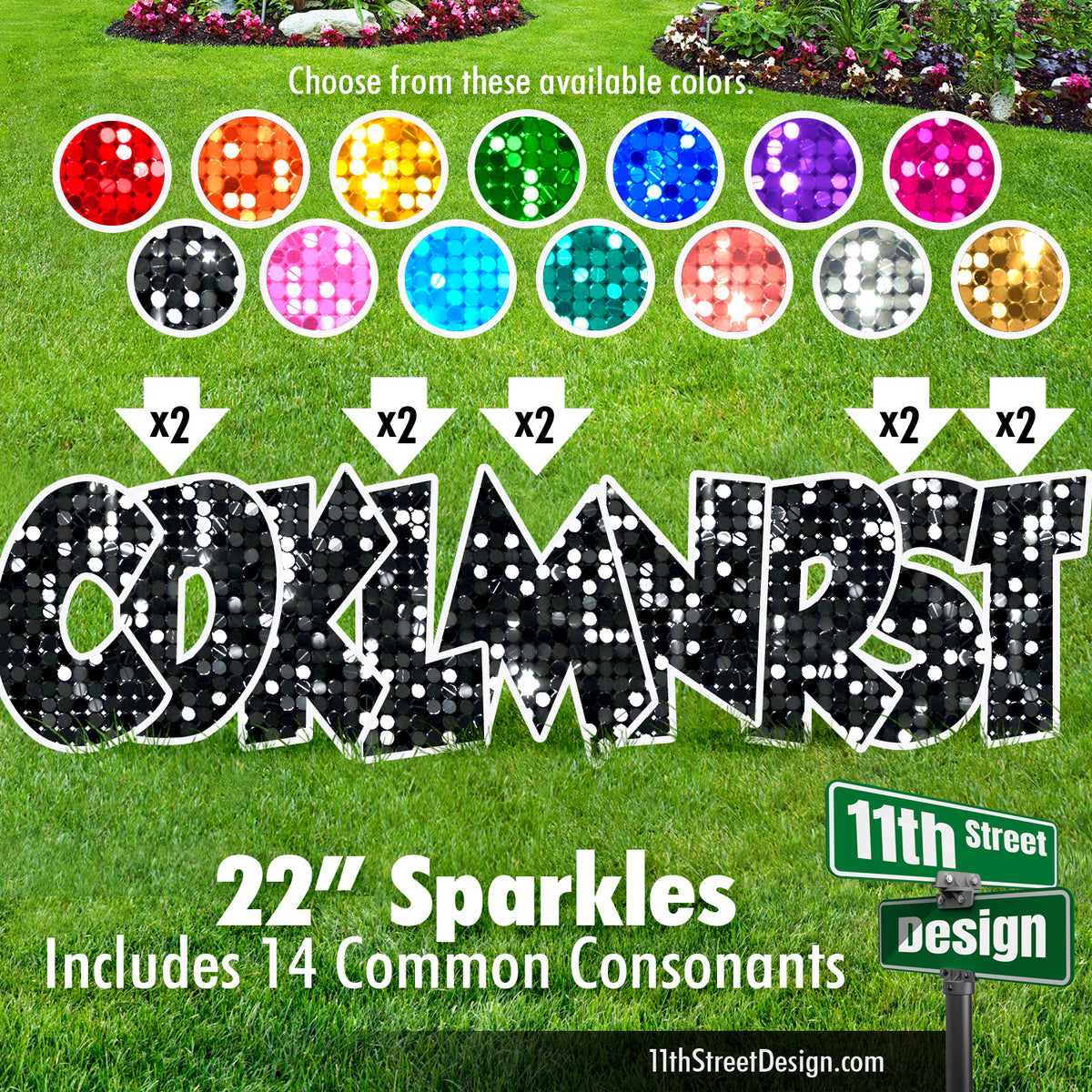 22” Sparkle Consonants Set