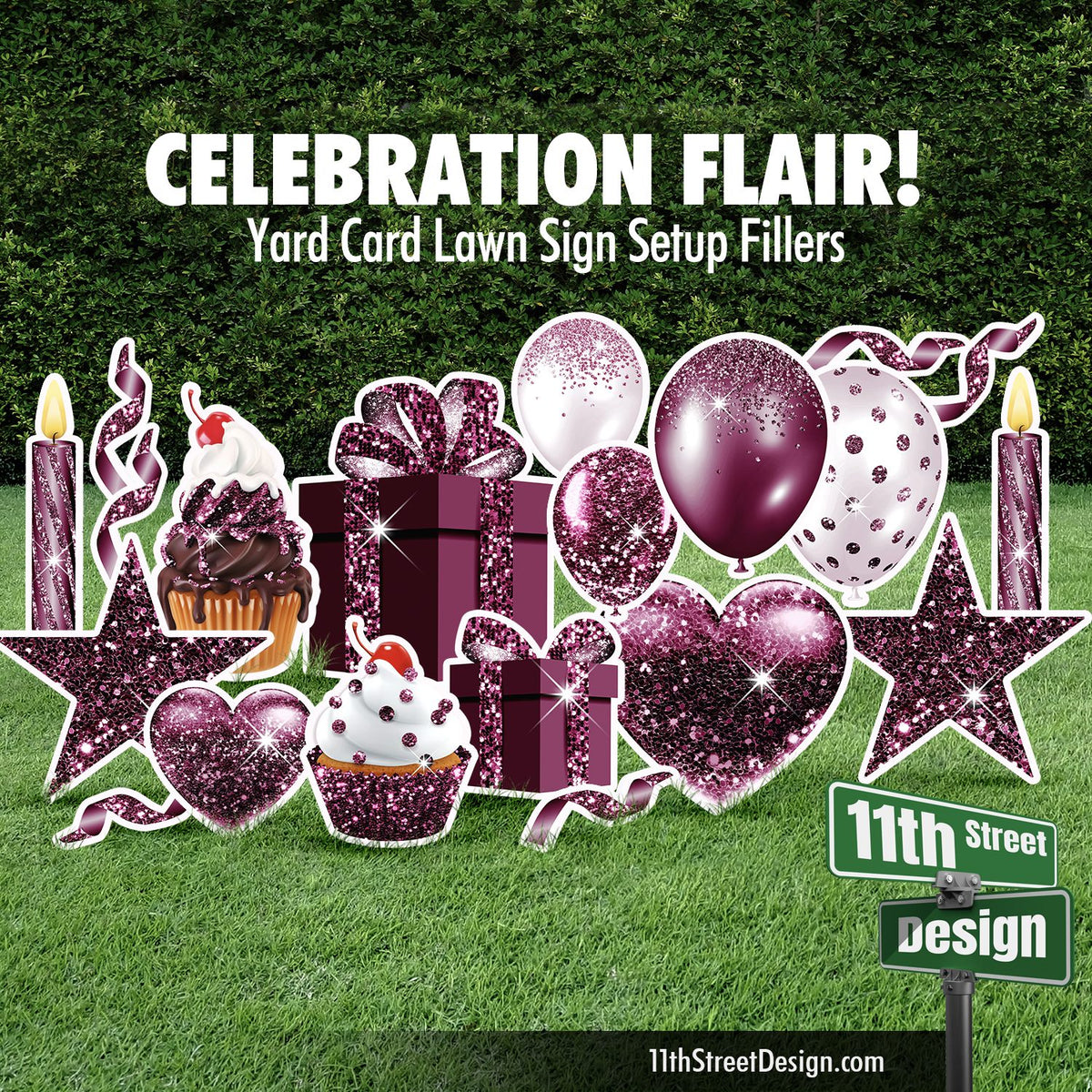 Celebration Flair - Burgundy Glitter