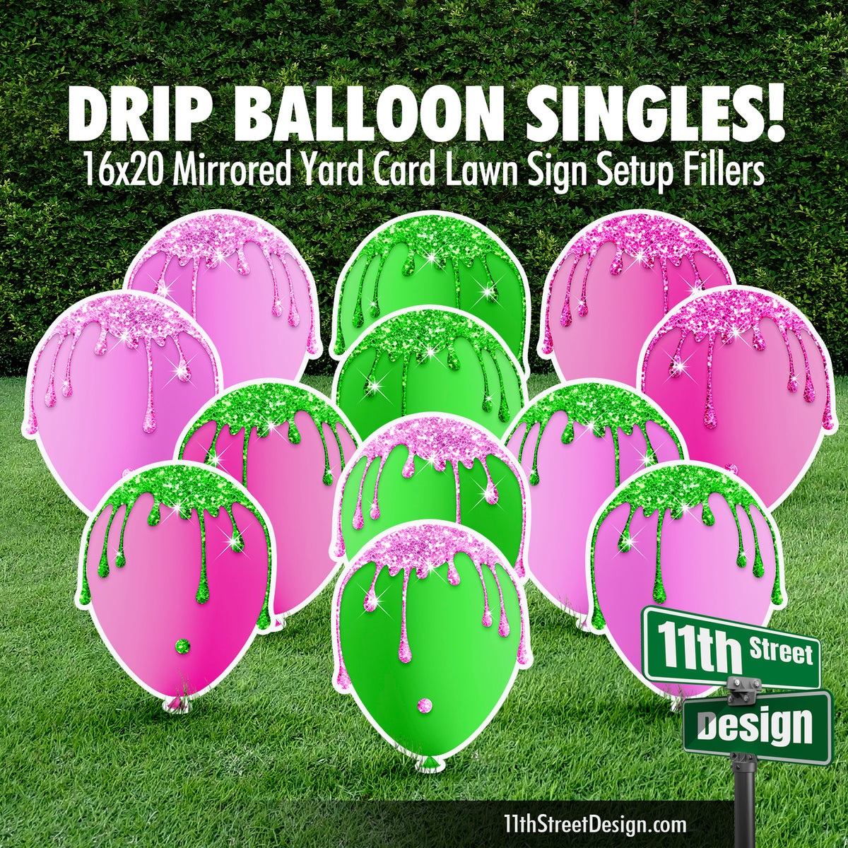 Drip Balloons Set - Watermelon Glitter